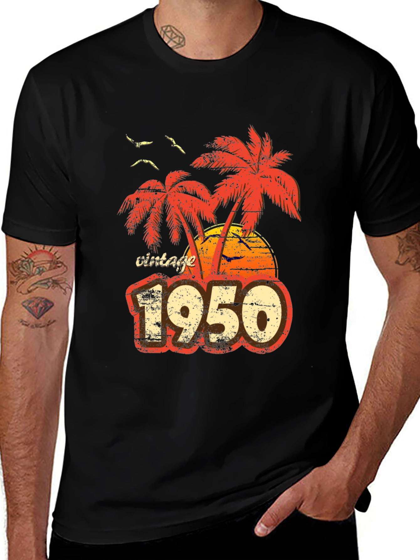 Variant 23 of Vintage 1950 Palm Tree Graphic T-Shirt