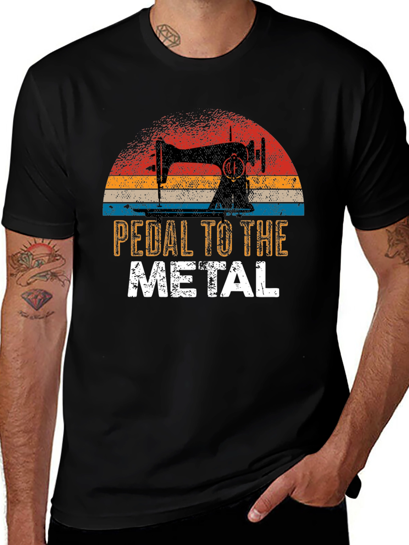 Variant 22 of Pedal to the Metal Sewing Machine Graphic T-Shirt