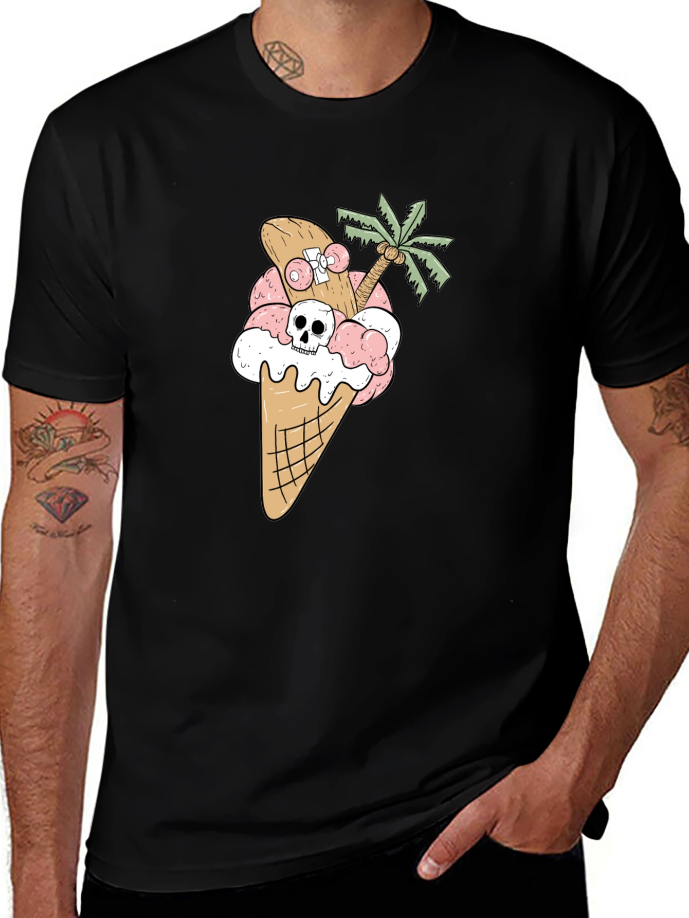 Variant 28 of Skateboarding Skull Ice Cream Cone Tee