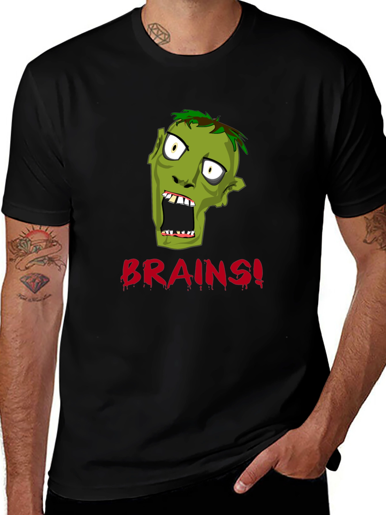 Zombie Brains Graphic Print T-Shirt