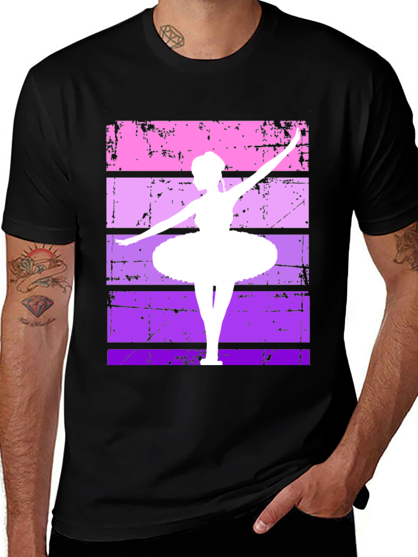 Variant 25 of Ballerina Graphic Tee - Retro Dance Shirt