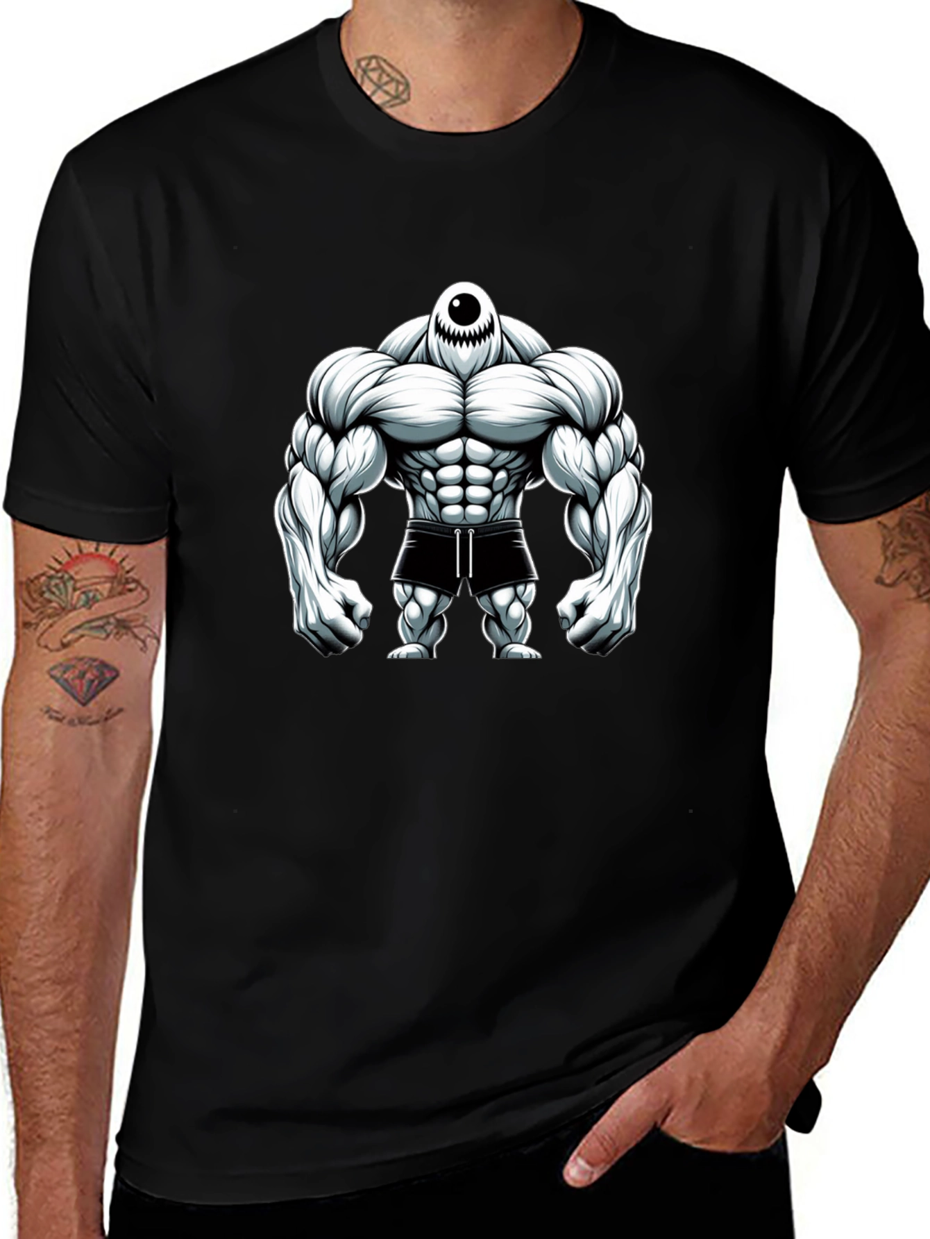 Variant 12 of Monster Muscle Graphic Tee - Black