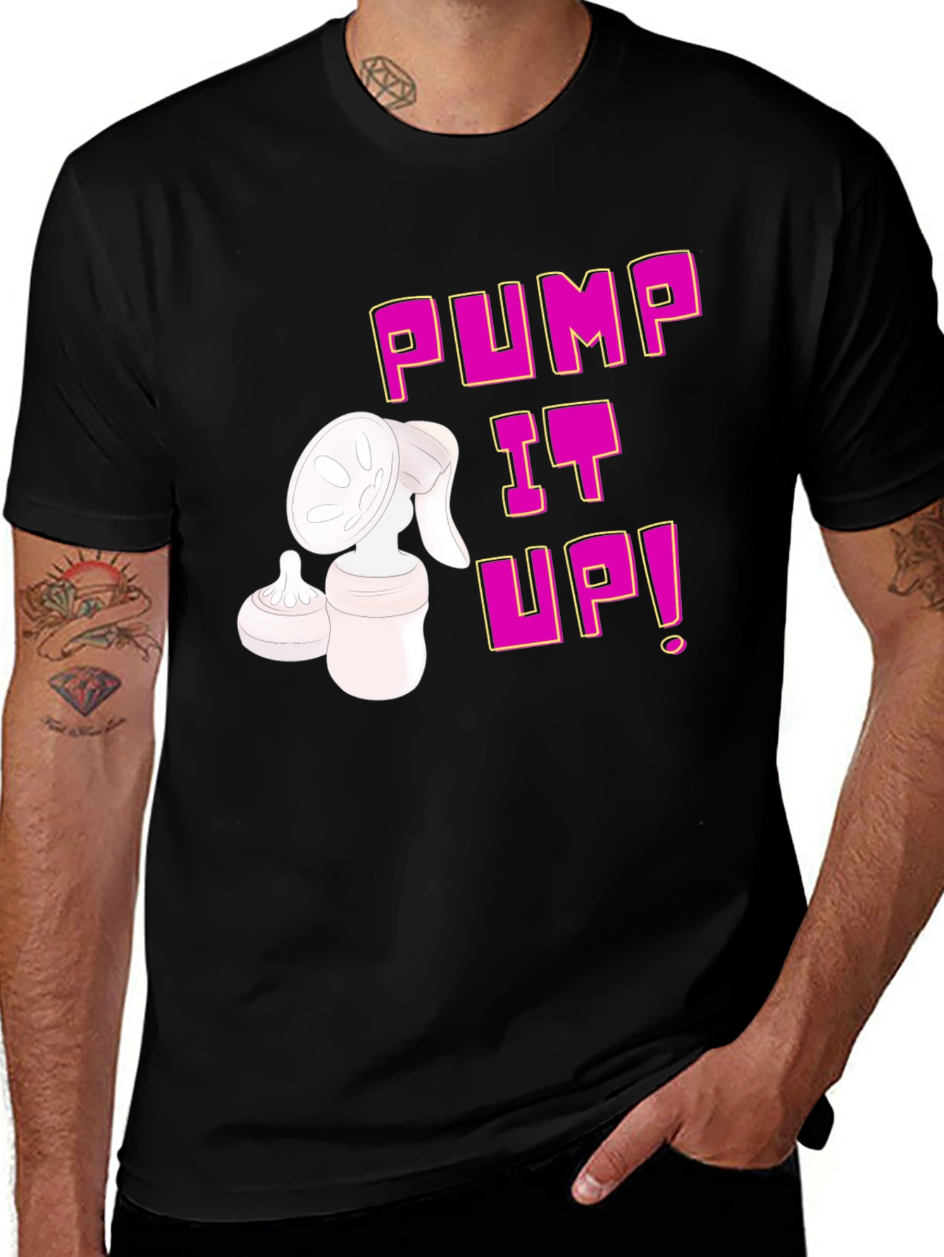 Variant 22 of Pump It Up! Breastfeeding T-Shirt - Black