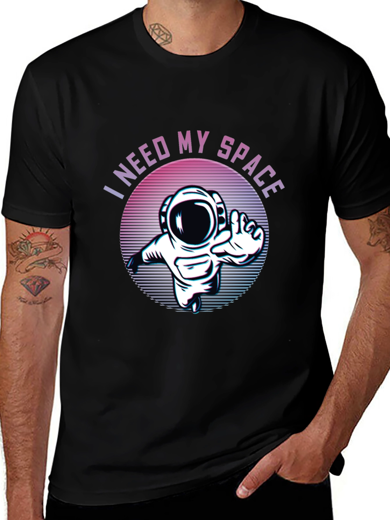 Variant 26 of I Need My Space T-Shirt - Retro Astronaut Design