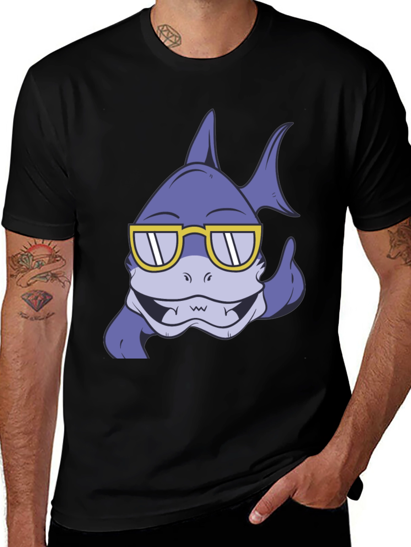 Variant 26 of Cool Shark Graphic Tee - Stylish Black T-Shirt