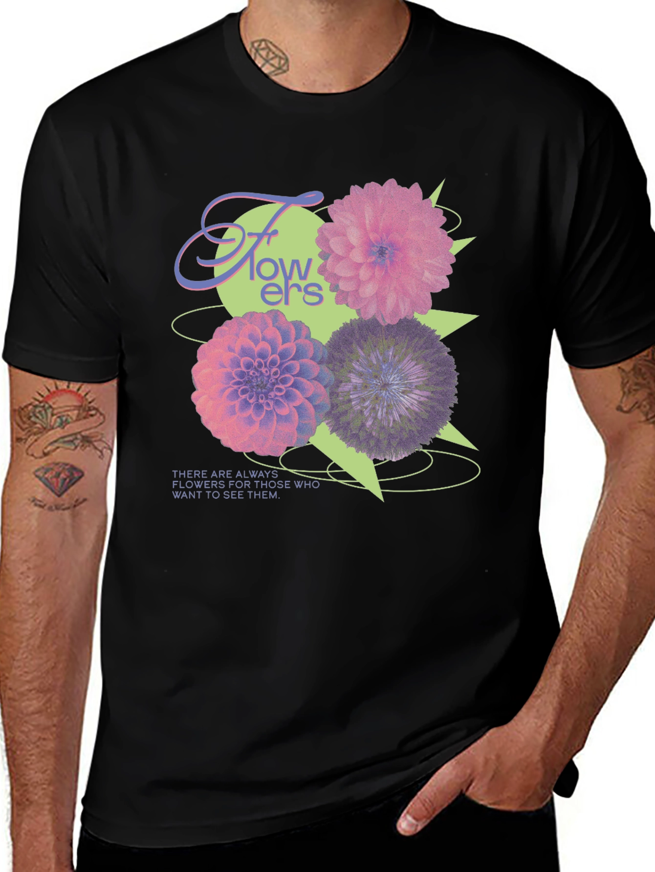 Variant 25 of Floral Graphic Black T-Shirt - Stylish Casual Wear