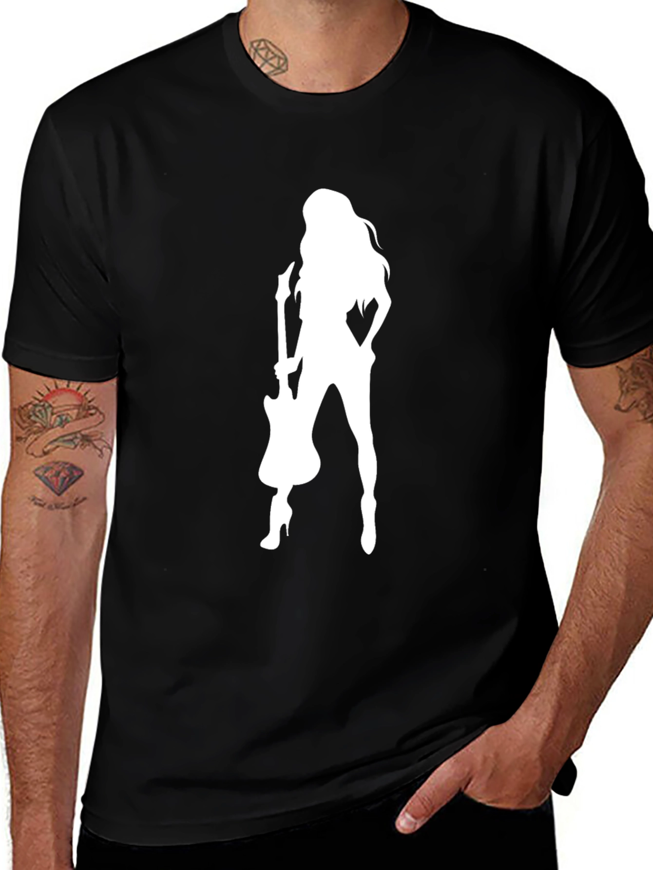 Variant 2 of Guitar Girl Graphic Tee - Rocker T-Shirt