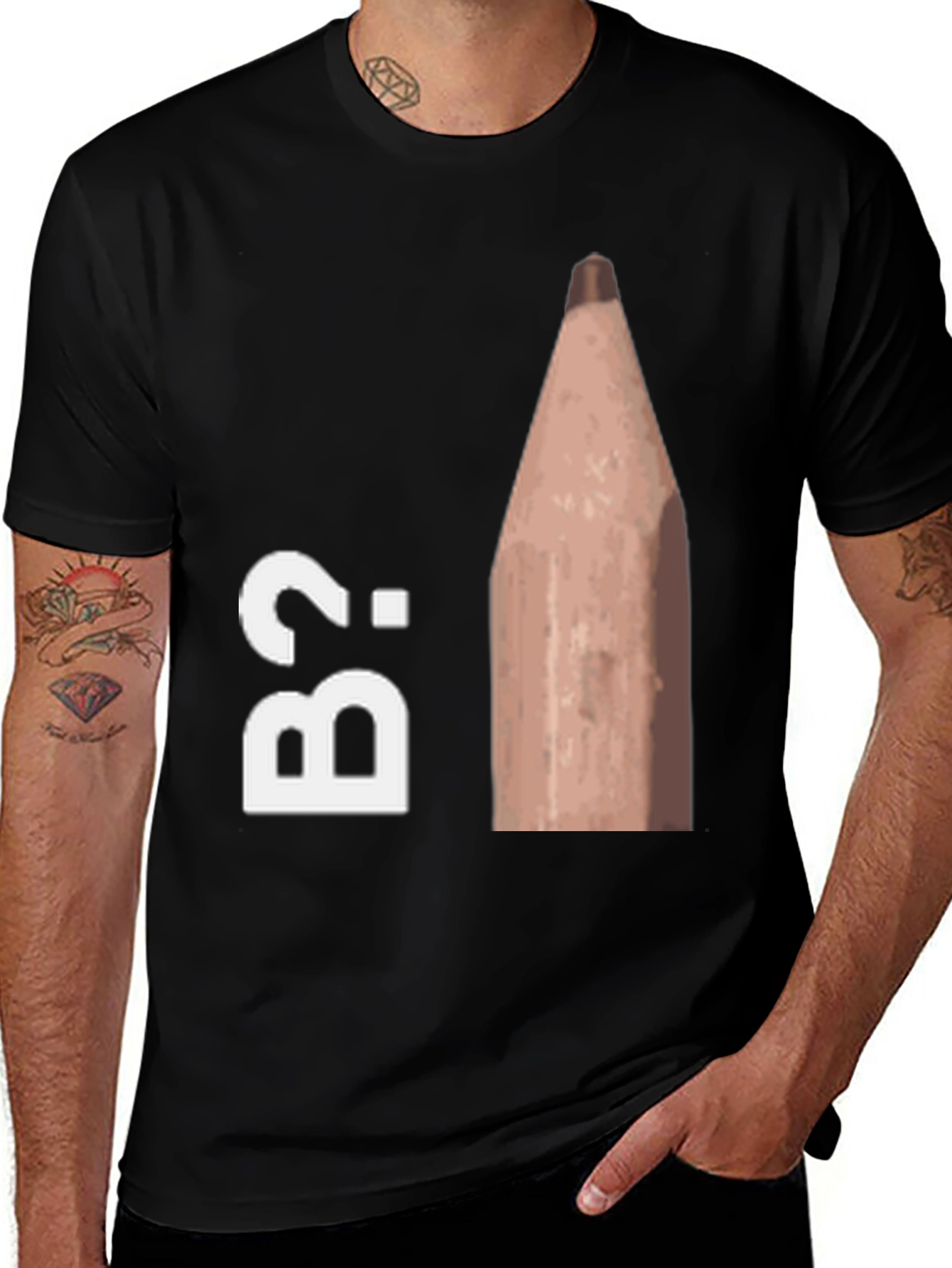Variant 20 of B? Pencil T-Shirt - Sharp Style, Quirky Design