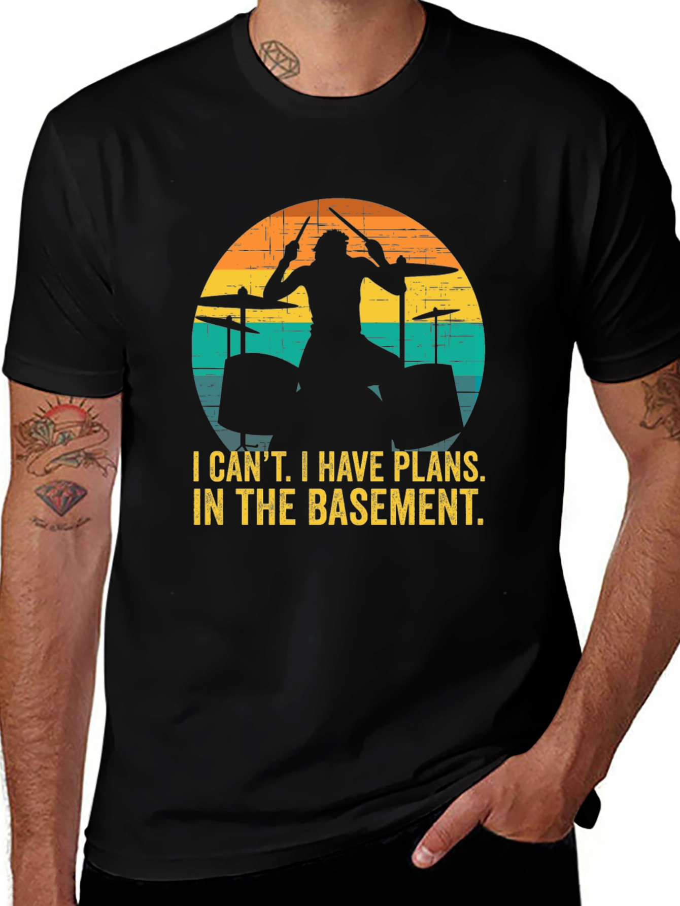 Drummer's 'I Have Plans' Black T-Shirt