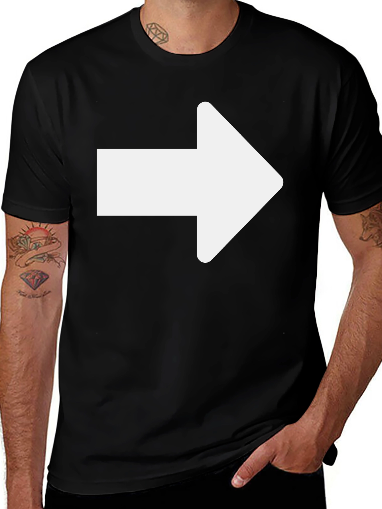 Variant 23 of Right Arrow Graphic Tee - Mens Short Sleeve Crew Neck T-Shirt