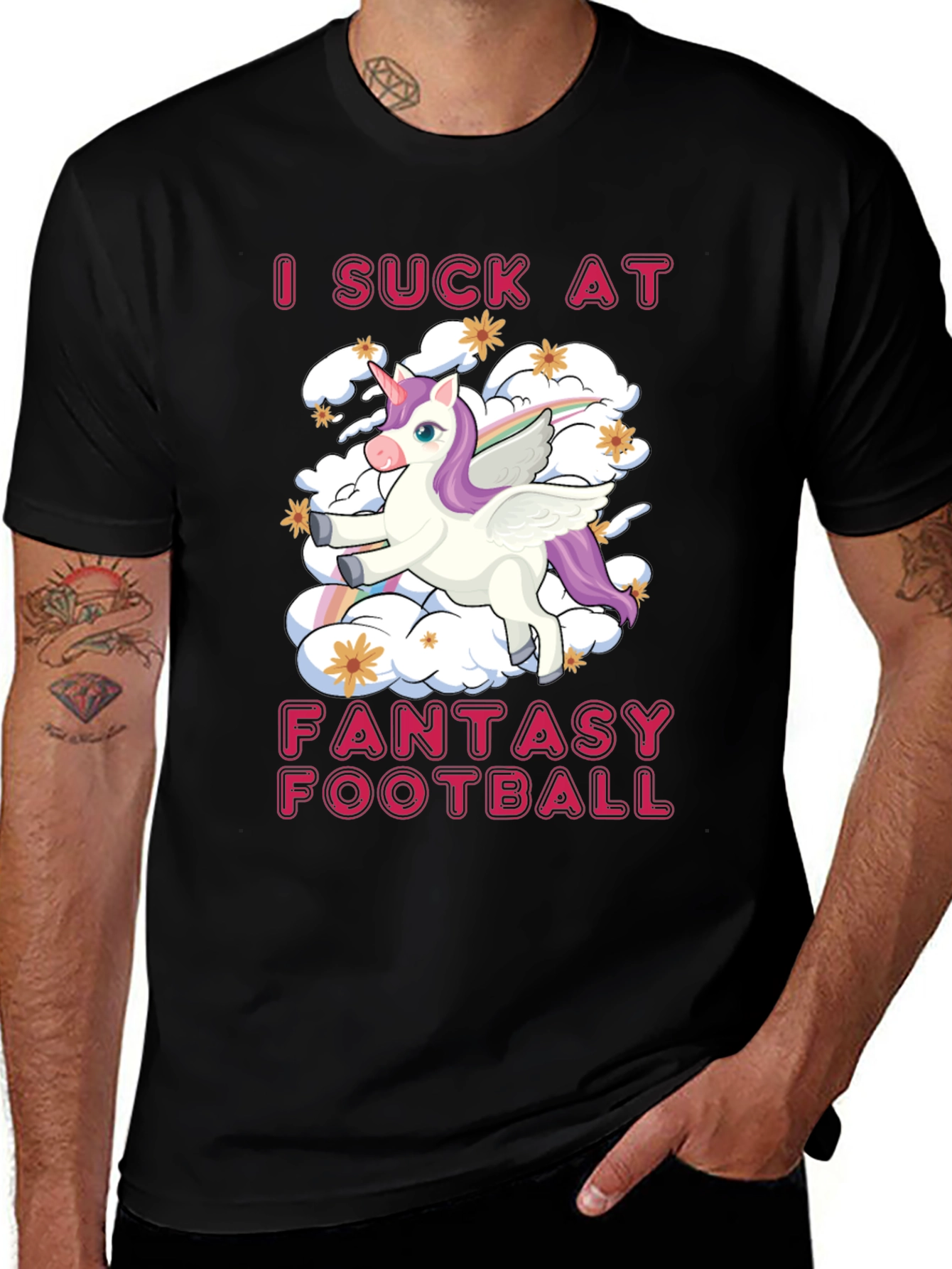 Variant 13 of Funny Fantasy Football T-Shirt - Unicorn Design