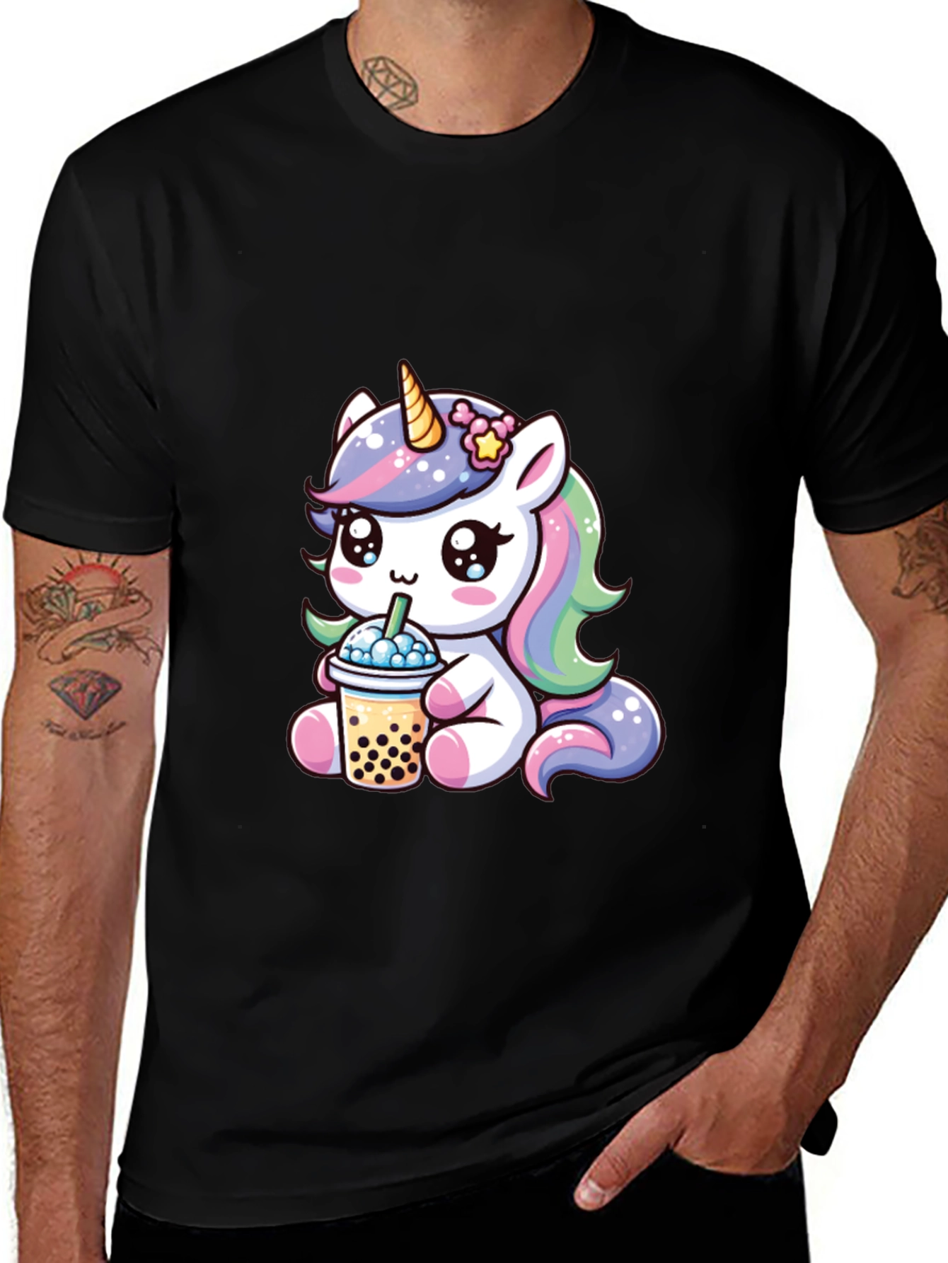 Variant 17 of Unicorn Bubble Tea Graphic Tee - Kawaii Cute