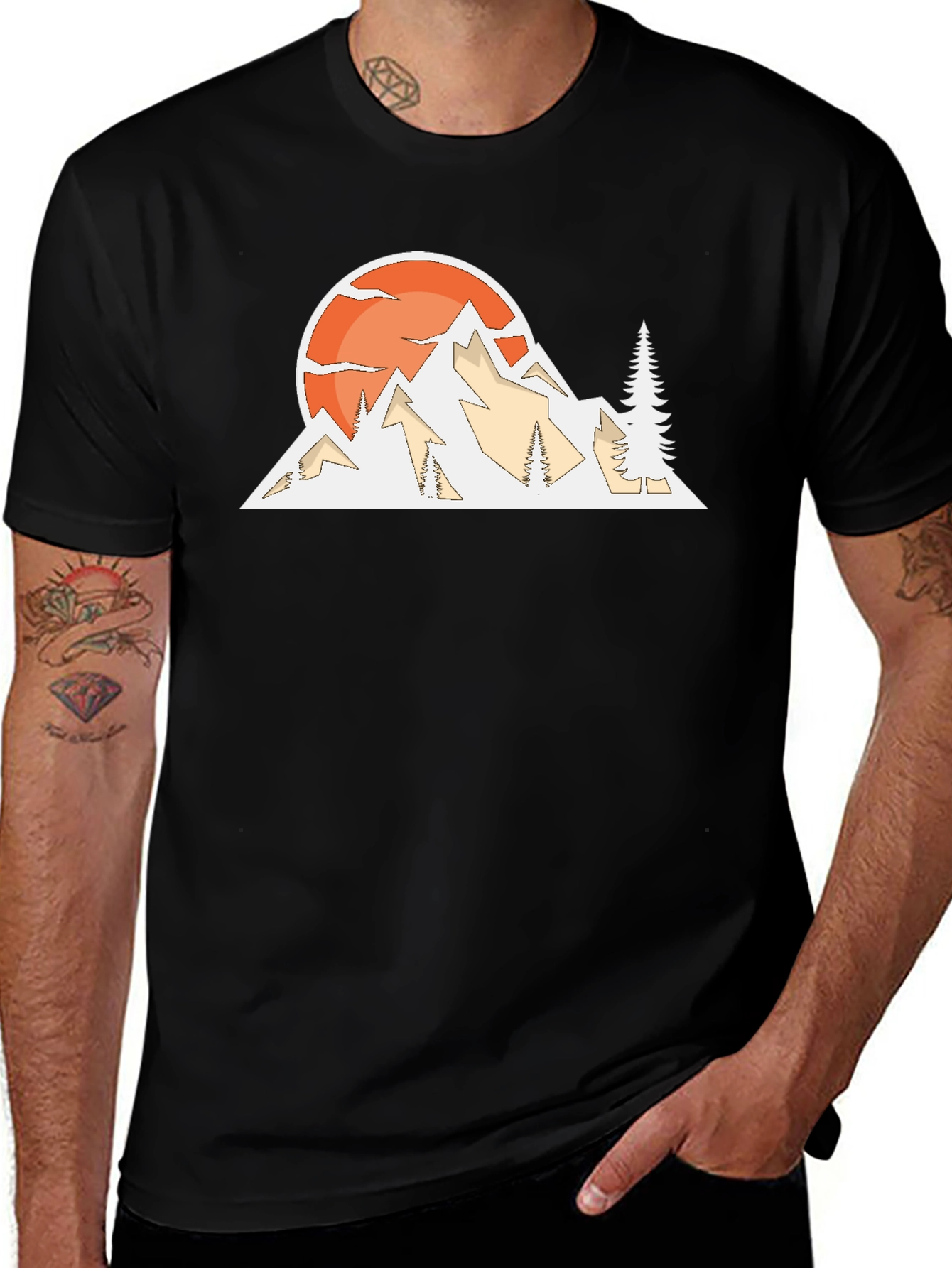 Variant 20 of Mountain Sunset Graphic Tee - Stylish Nature T-Shirt