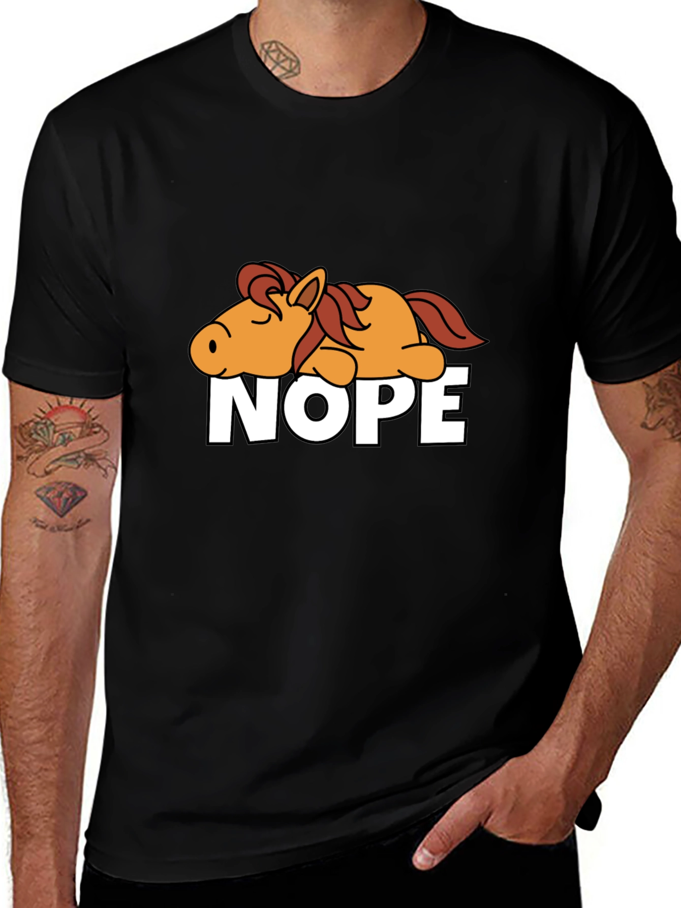 Variant 2 of Nope Horse Graphic Tee - Funny Lazy Horse T-Shirt