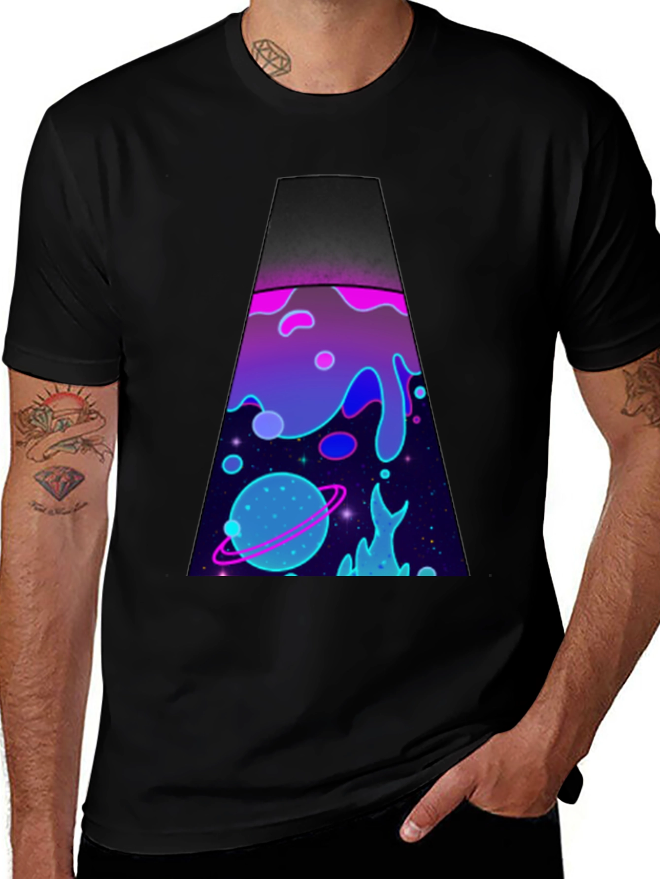 Variant 22 of Lava Lamp Galaxy Black T-Shirt