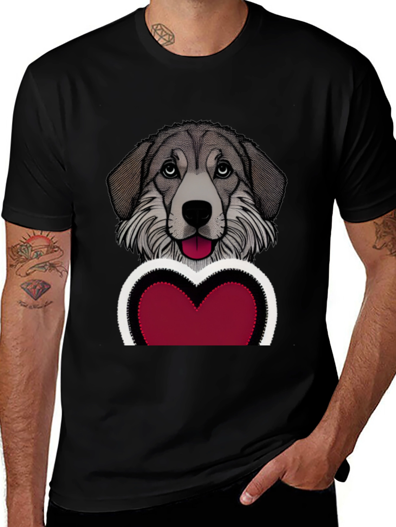 Variant 28 of Dog Heart Graphic Tee - Pet Lover's Shirt