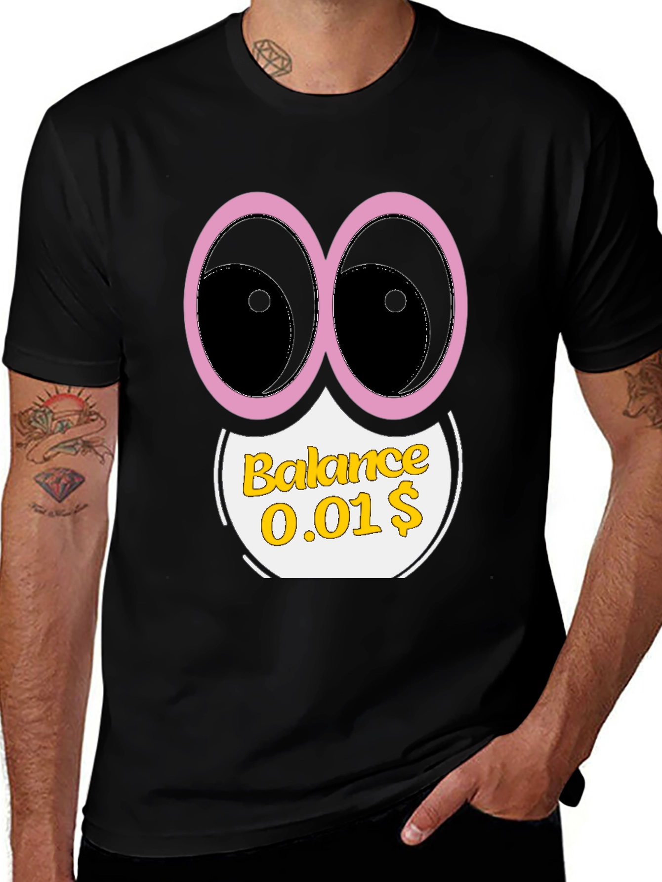 Variant 21 of Funny Balance T-Shirt: Googly Eyes Design