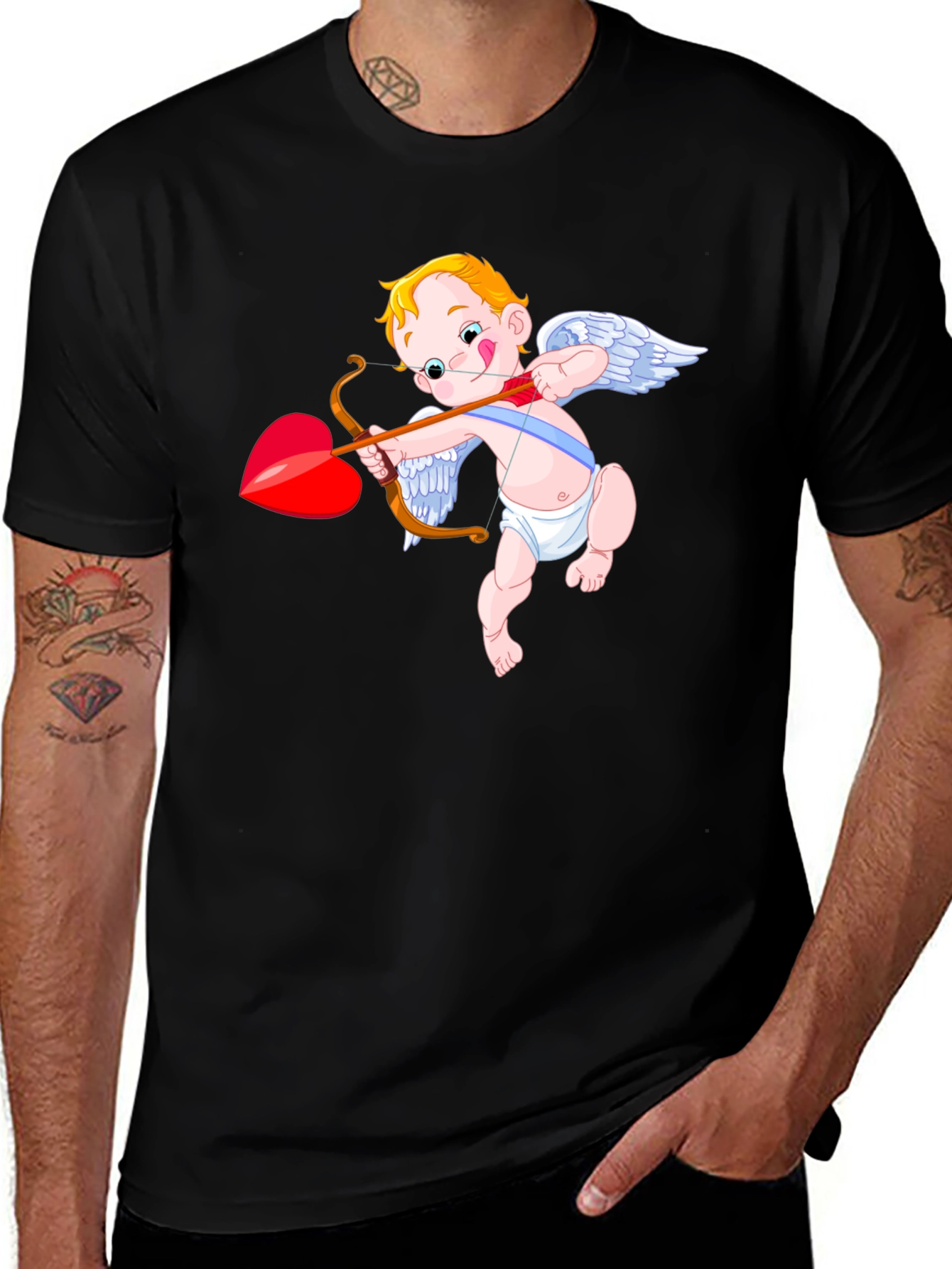 Cupid Graphic Black T-Shirt