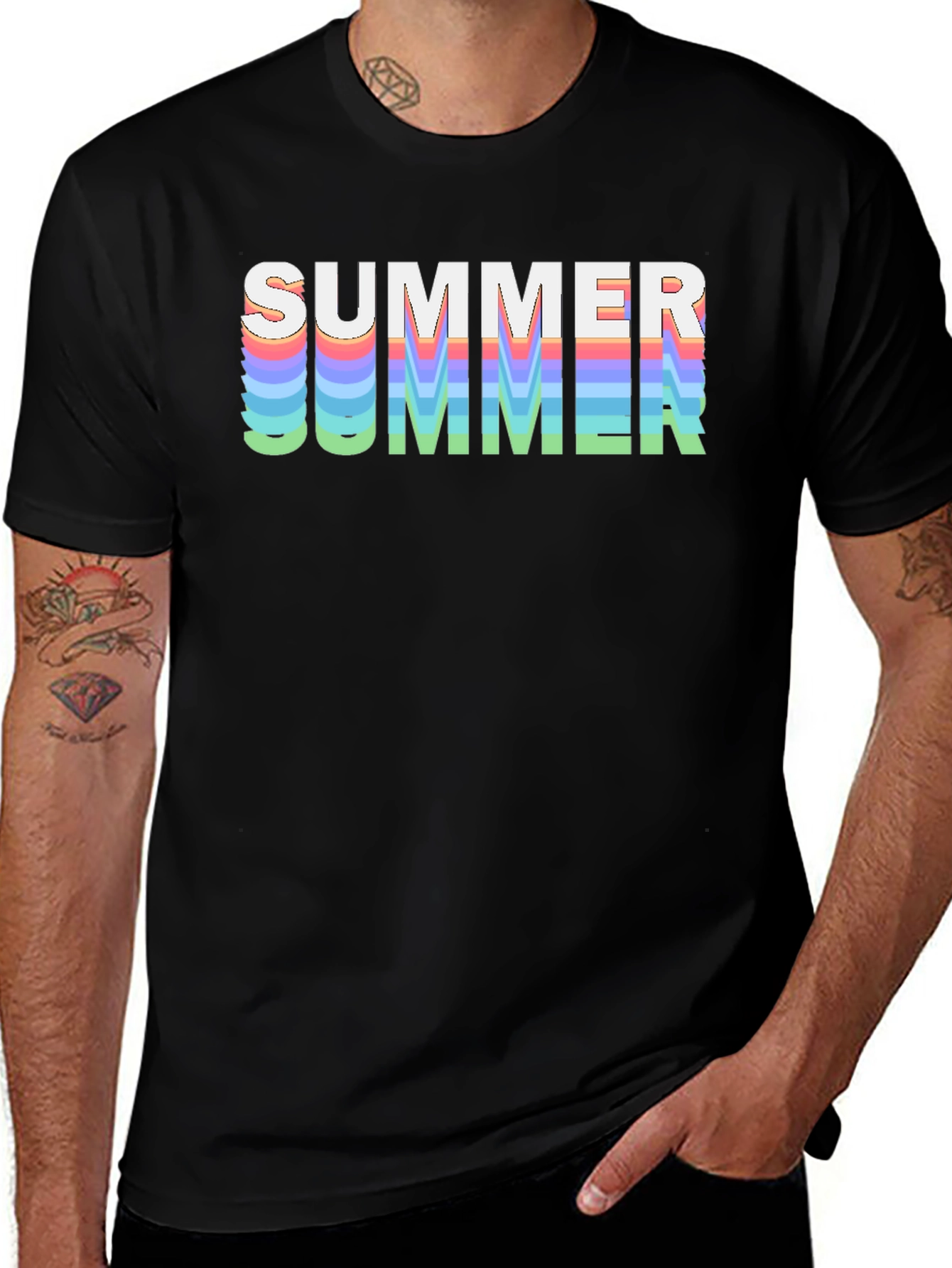 Variant 29 of Men's Black Summer Graphic Tee