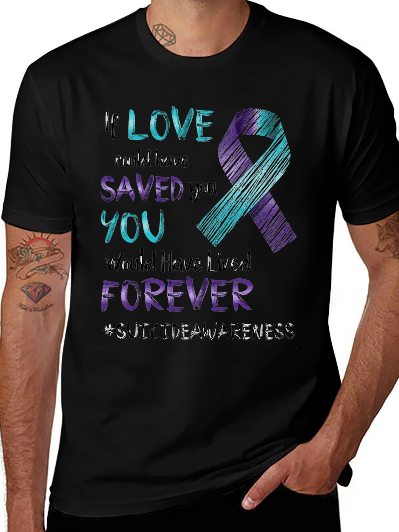 Variant 24 of Suicide Awareness Ribbon T-Shirt - If Love Could Have Saved You