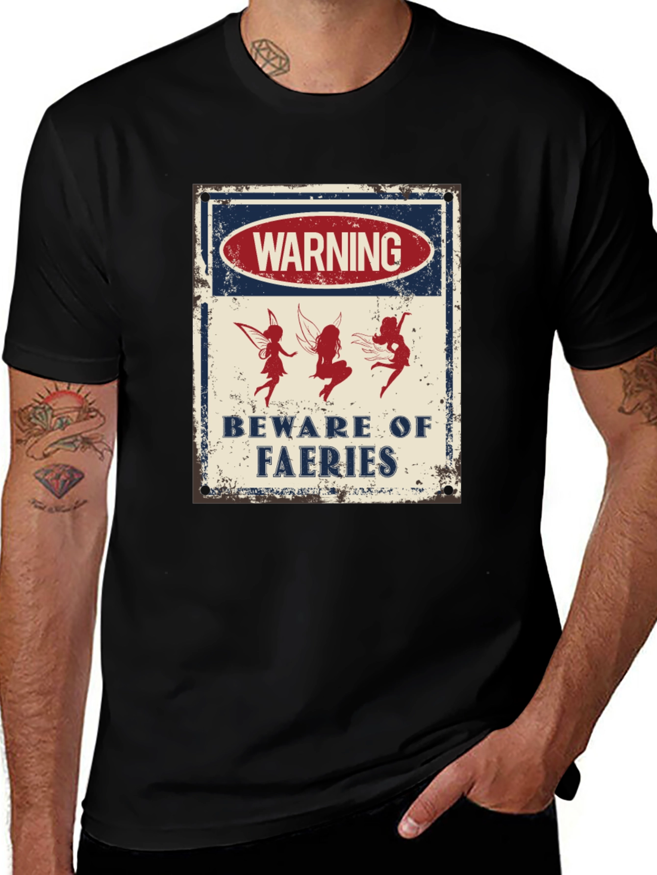 Variant 8 of Warning Beware of Faeries Graphic Tee