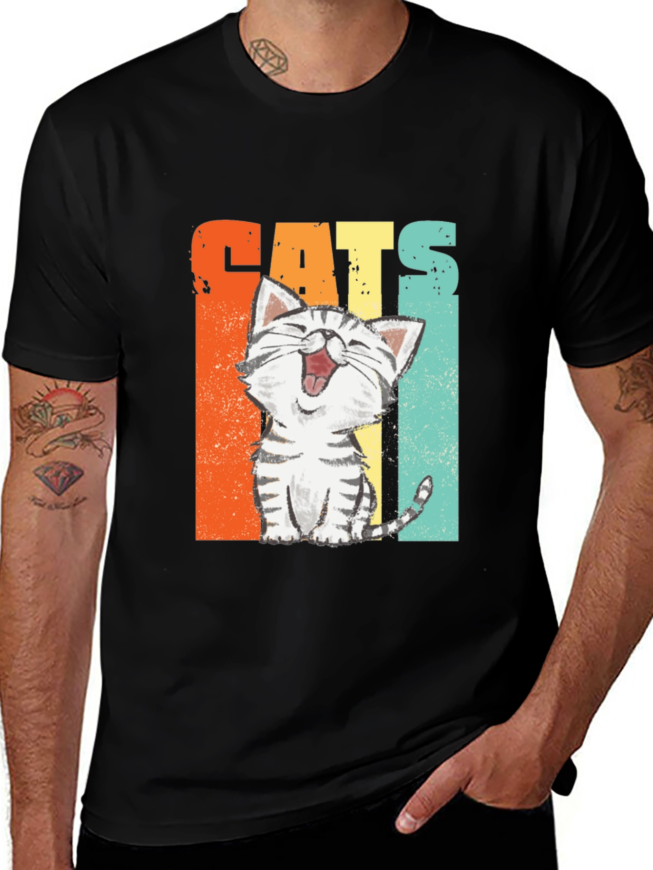 Variant 17 of Funny Cats Graphic Tee - Retro Style Unisex T-Shirt