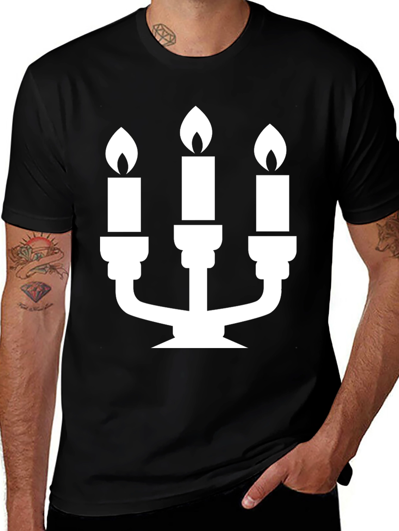 Variant 17 of Candelabra Graphic Tee - Stylish Black Cotton Shirt