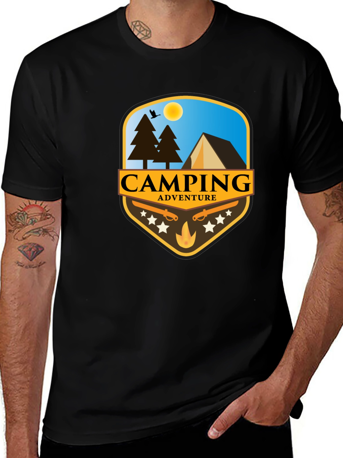 Variant 23 of Camping Adventure Black T-Shirt