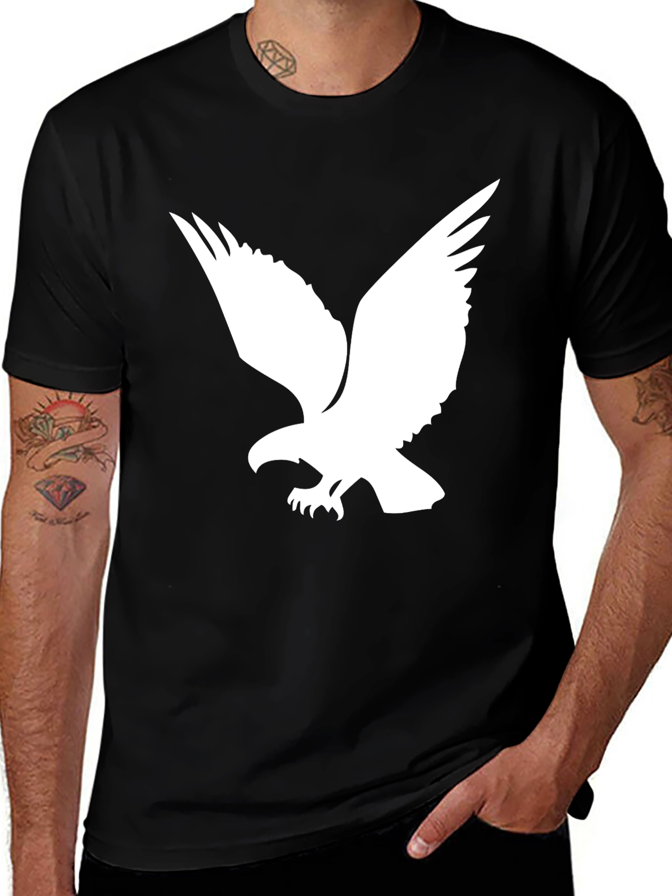 Variant 27 of Black T-Shirt with Eagle Graphic