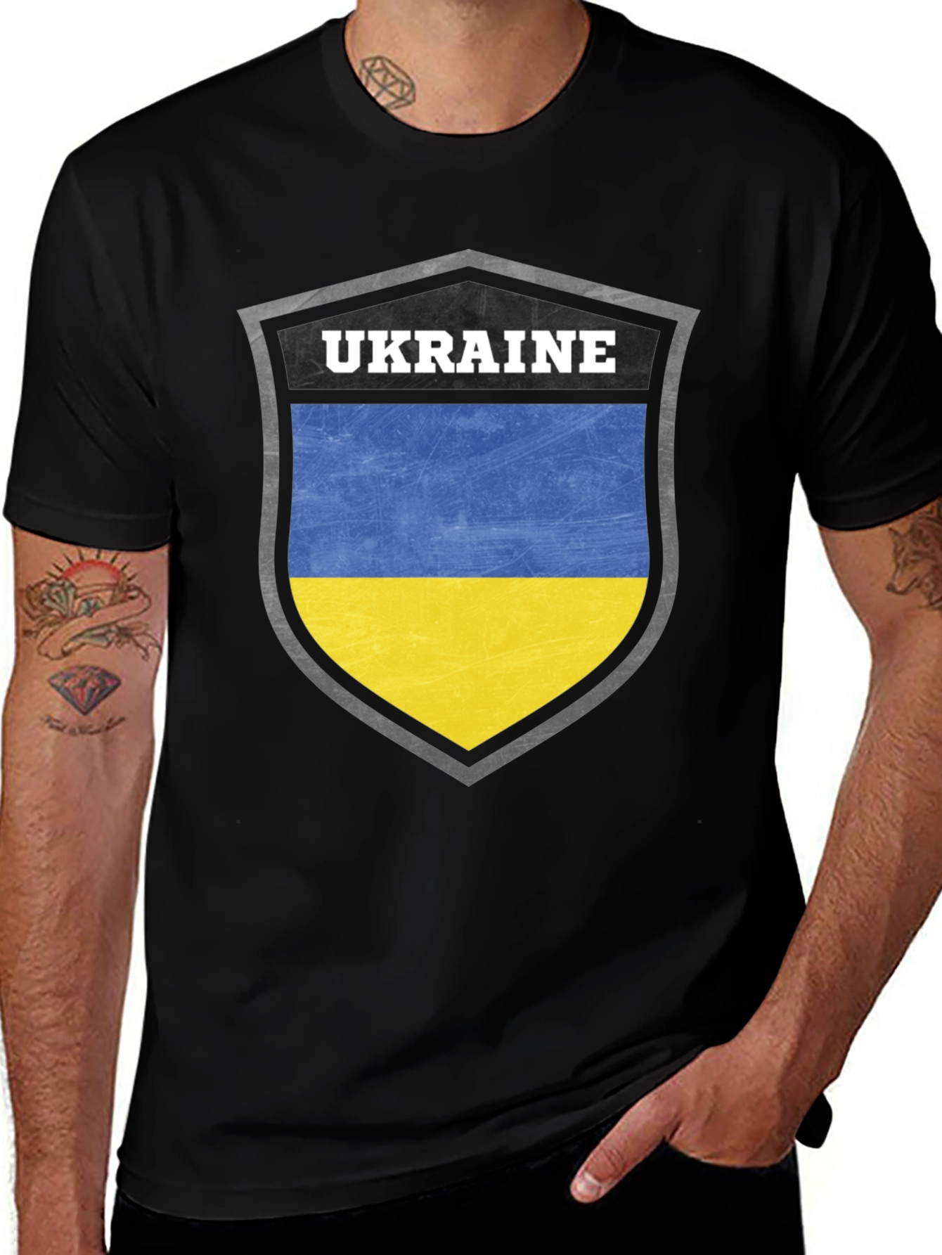 Variant 30 of Ukraine Flag Shield T-Shirt