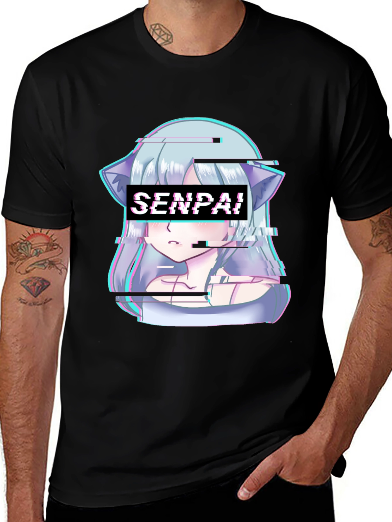 Senpai Anime Glitchcore T-Shirt