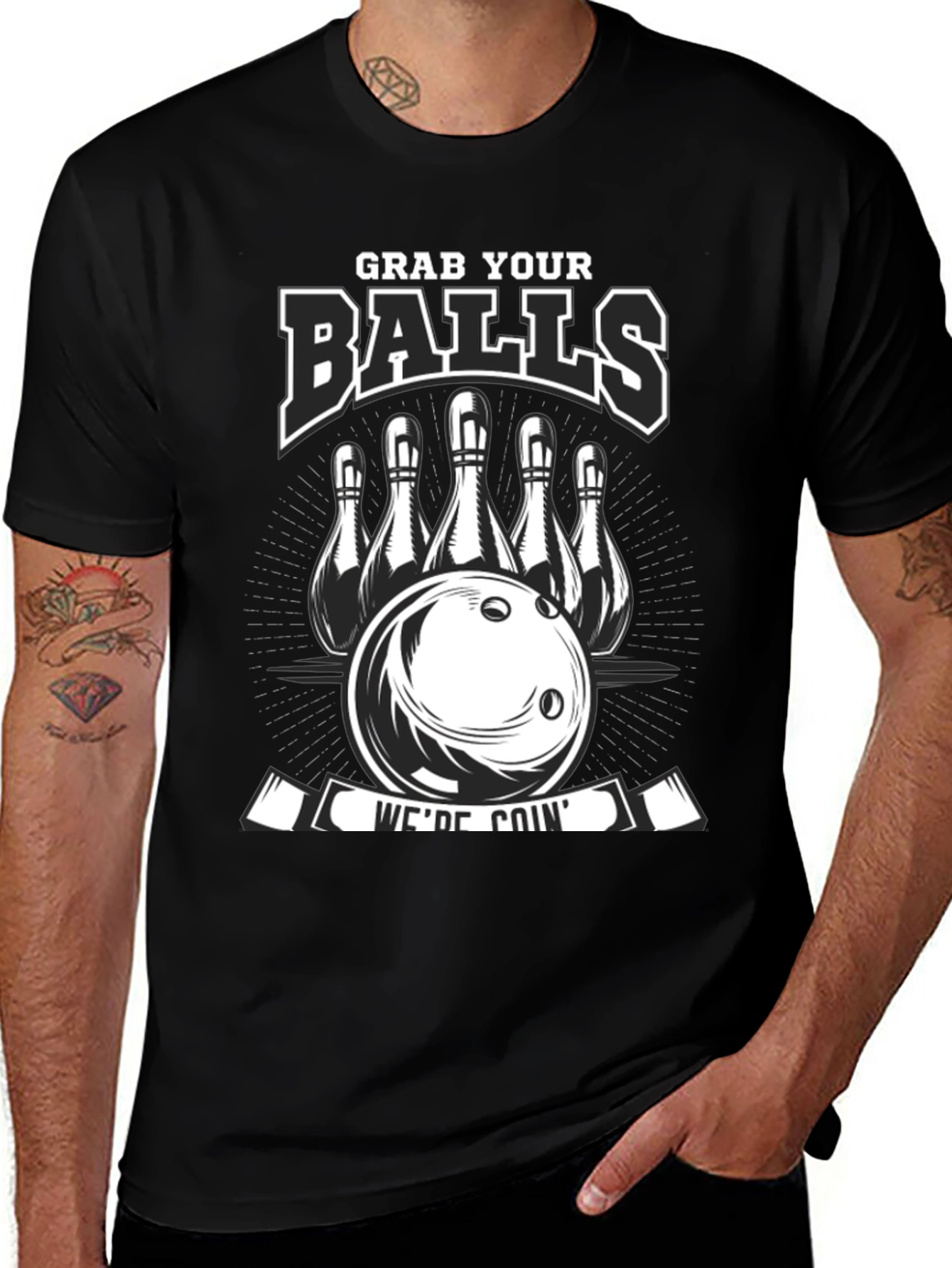 Variant 4 of Grab Your Balls Bowling T-Shirt