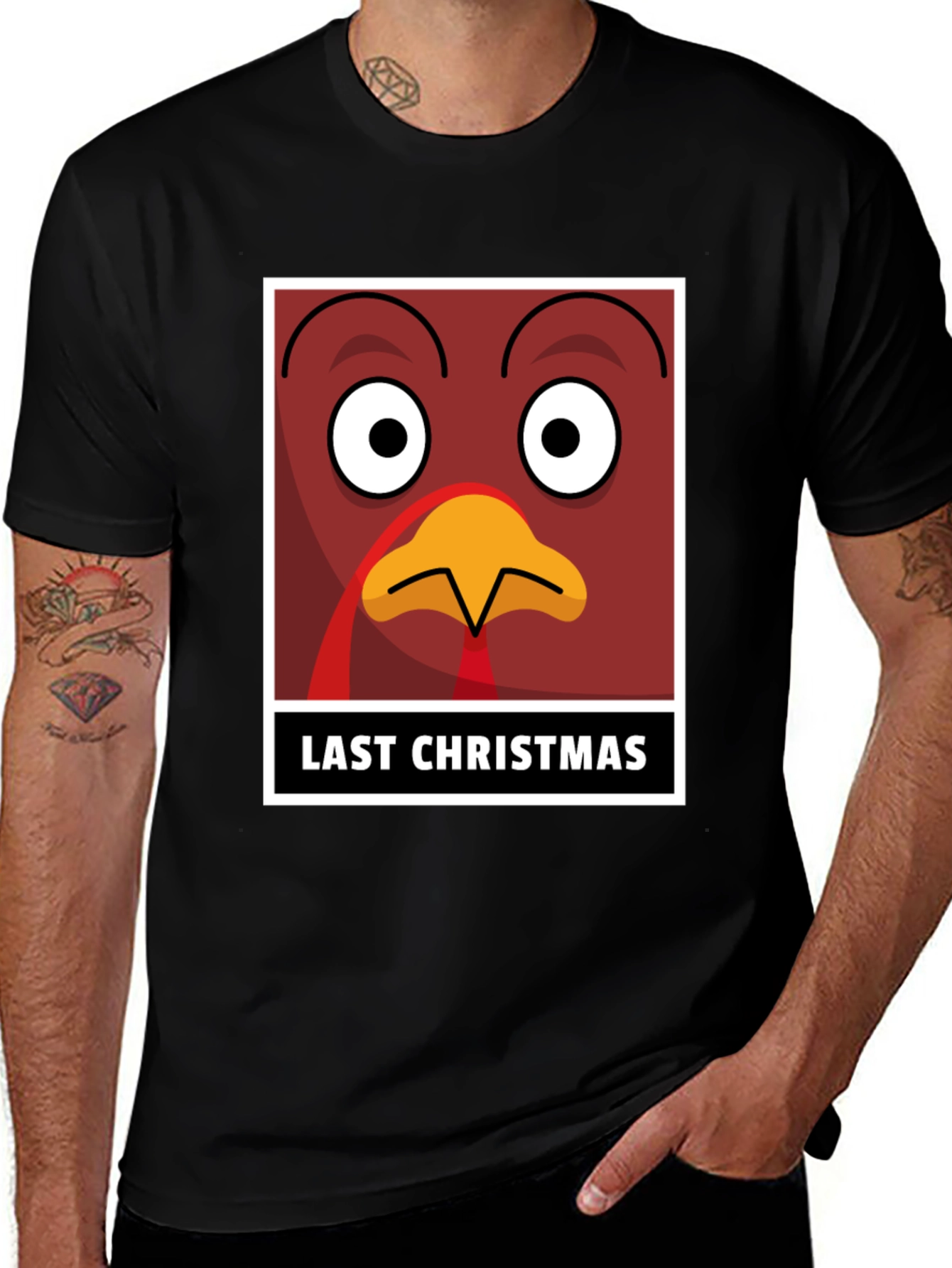 Black Funny Turkey Last Christmas T-Shirt main image