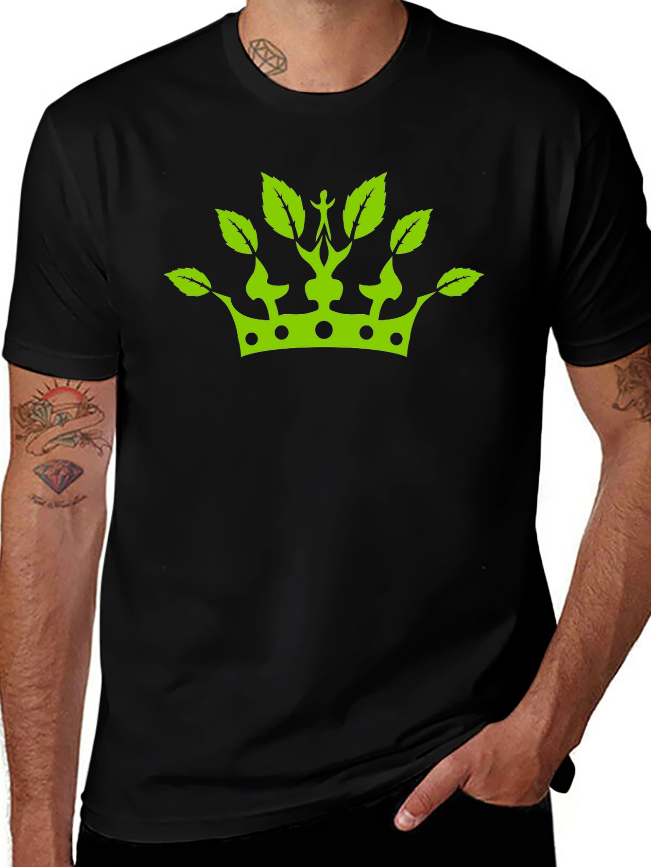 Variant 25 of Green Crown Leaf T-Shirt