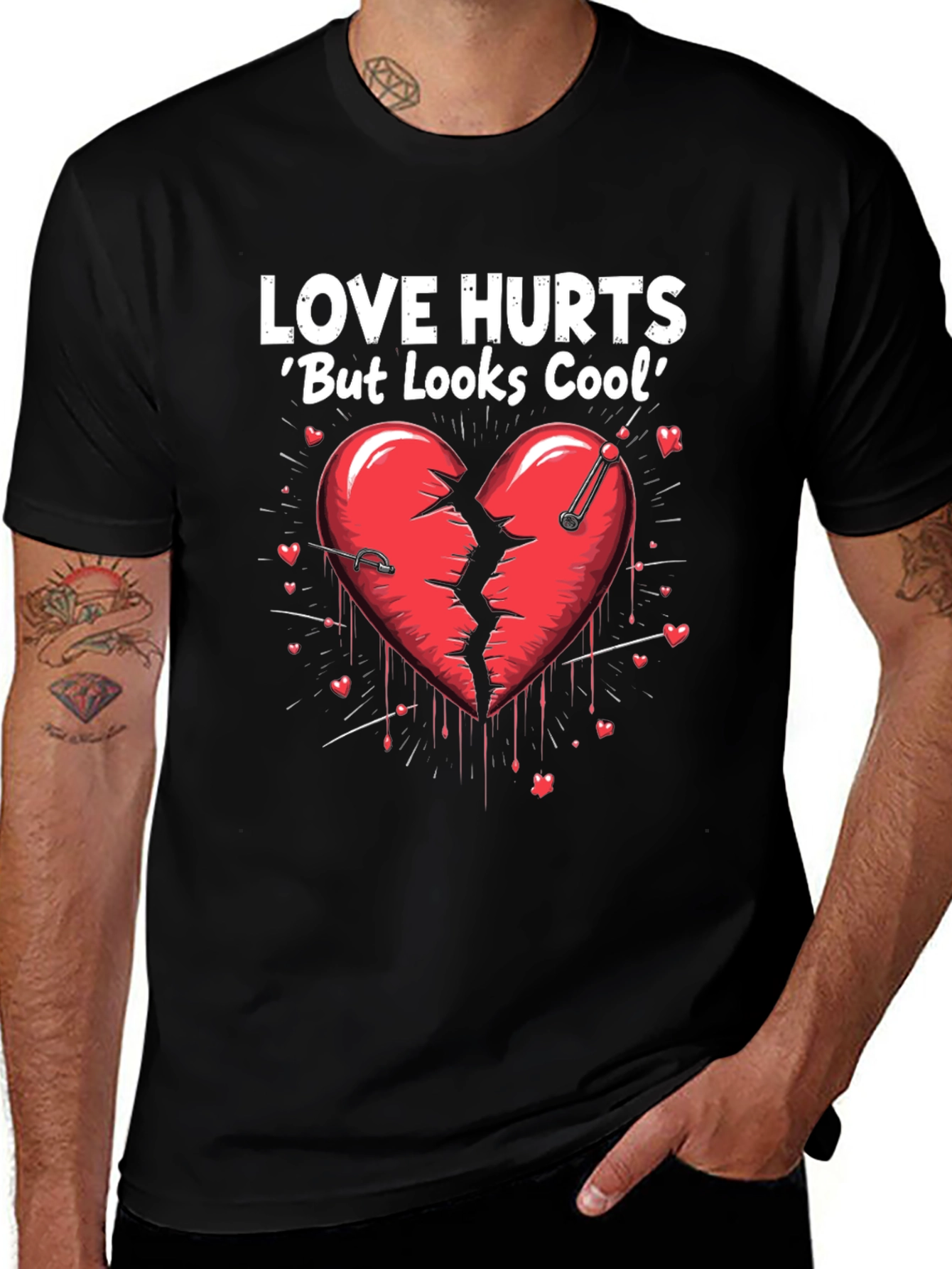 Variant 13 of Love Hurts Cool Graphic Tee