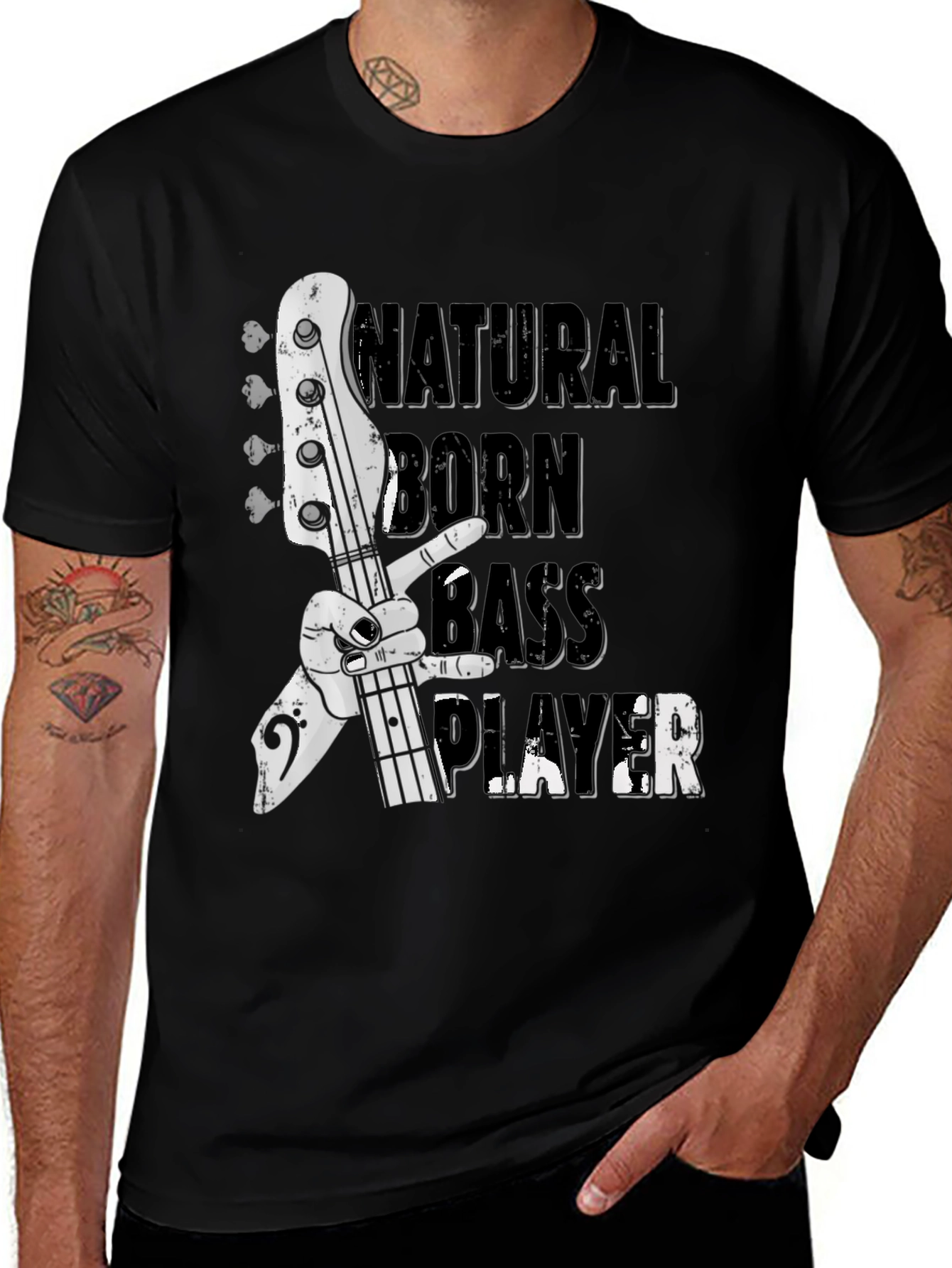 Variant 5 of Natural Born Bass Player Graphic Tee