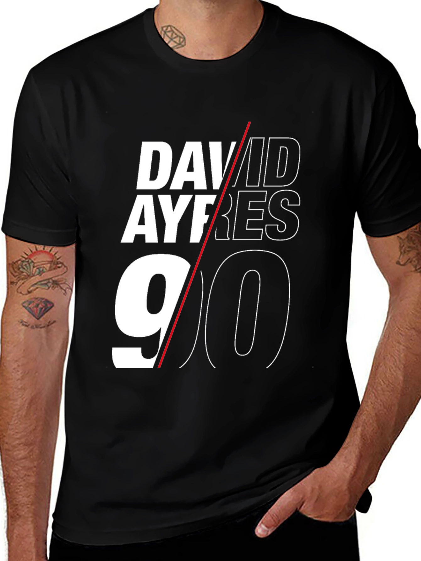 Variant 3 of David Ayres 90 Black Graphic T-Shirt