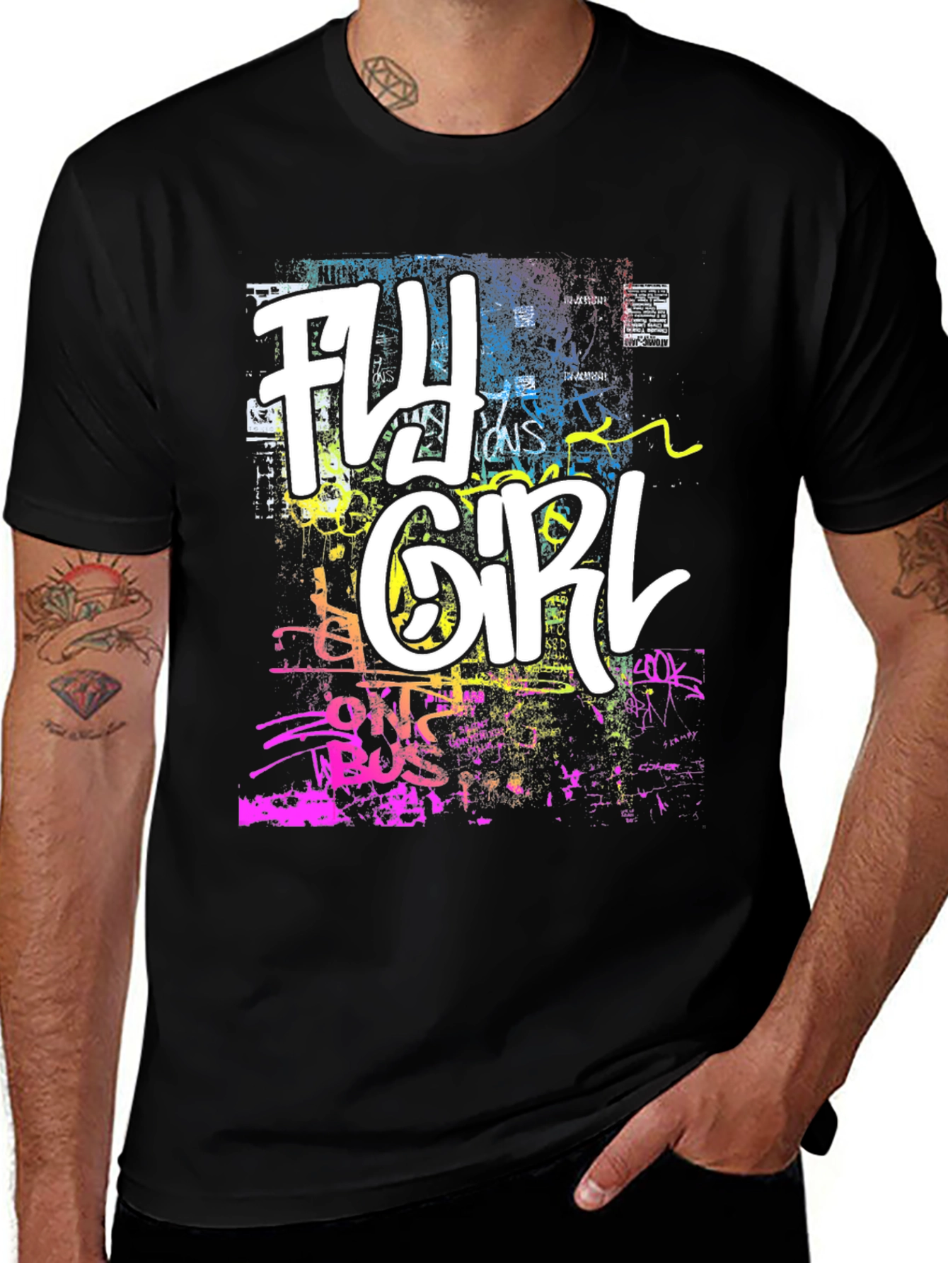 Variant 15 of Fly Girl Graphic Tee - Urban Graffiti Style