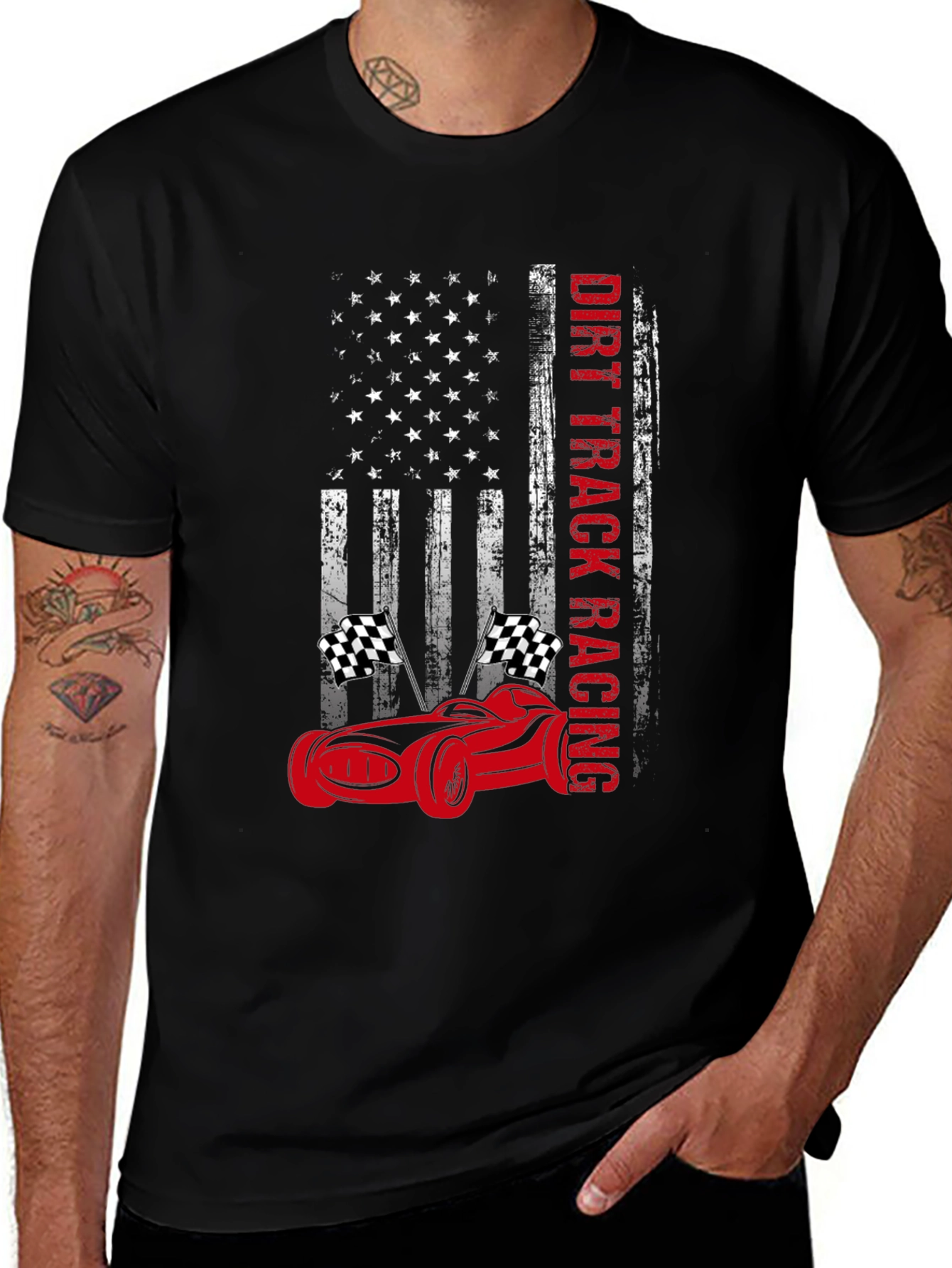 Variant 27 of Dirt Track Racing American Flag T-Shirt