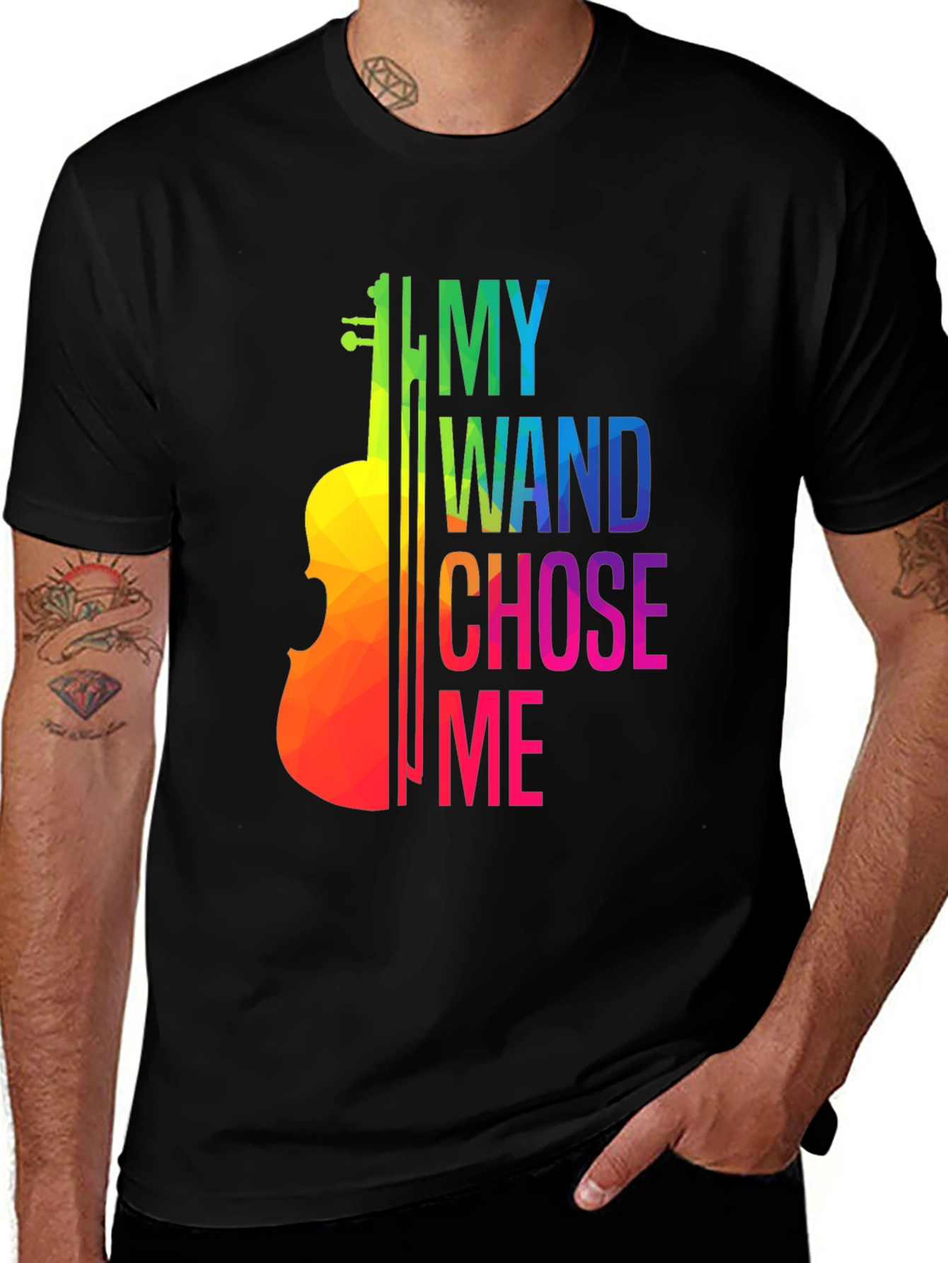 Variant 11 of Violin Lover T-Shirt: My Wand Chose Me Musician Tee