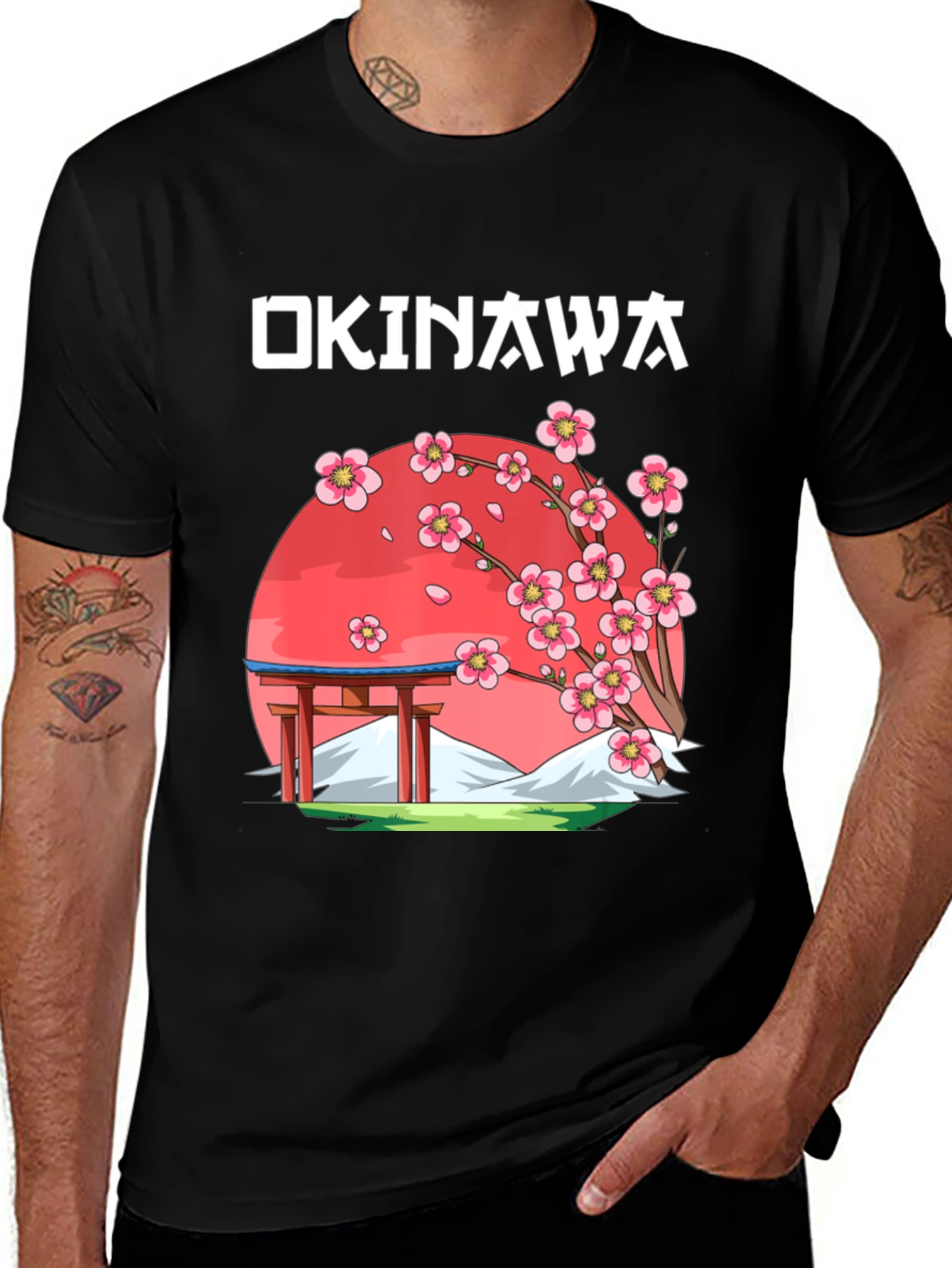 Okinawa Blossom T-Shirt - Japanese Sakura Design