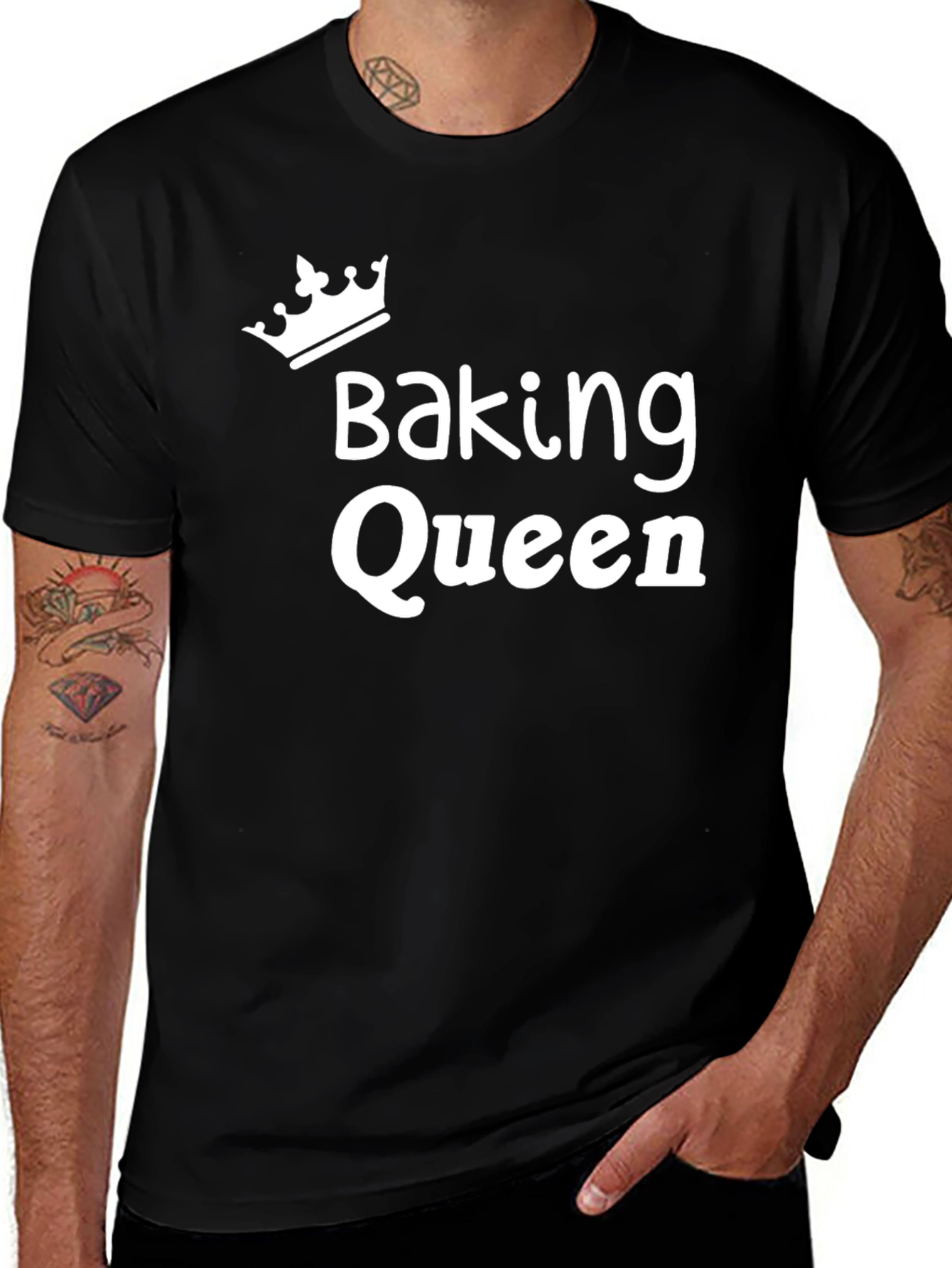 Variant 7 of Baking Queen Graphic Tee - Black Cotton T-Shirt