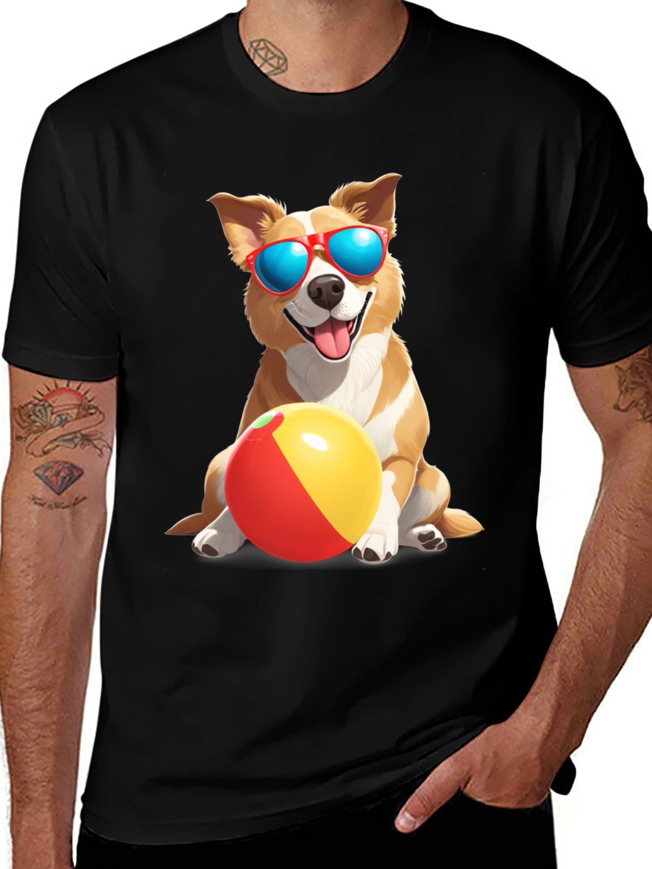 Variant 6 of Dog Beach Ball Graphic Tee