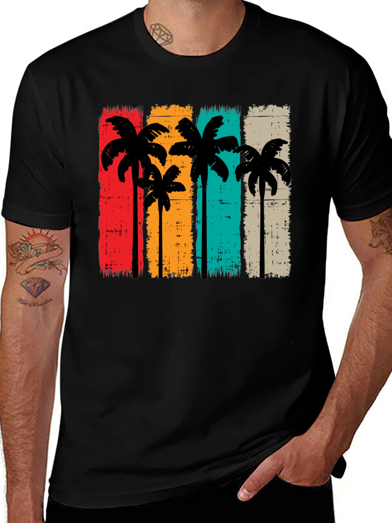Variant 6 of Retro Palm Tree Graphic Tee - Vintage Style T-Shirt