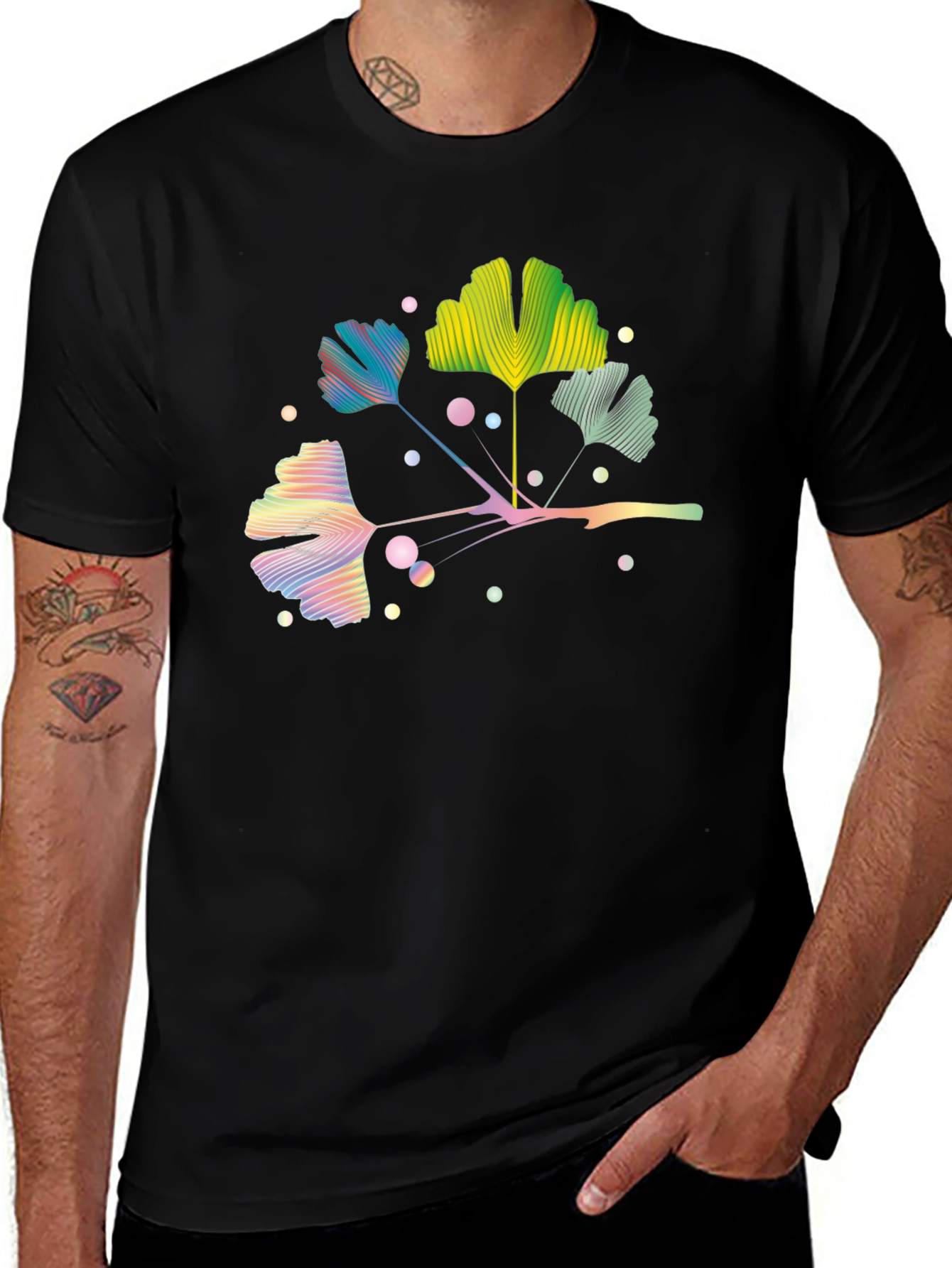 Ginkgo Leaf Graphic T-Shirt - Nature Inspired Design