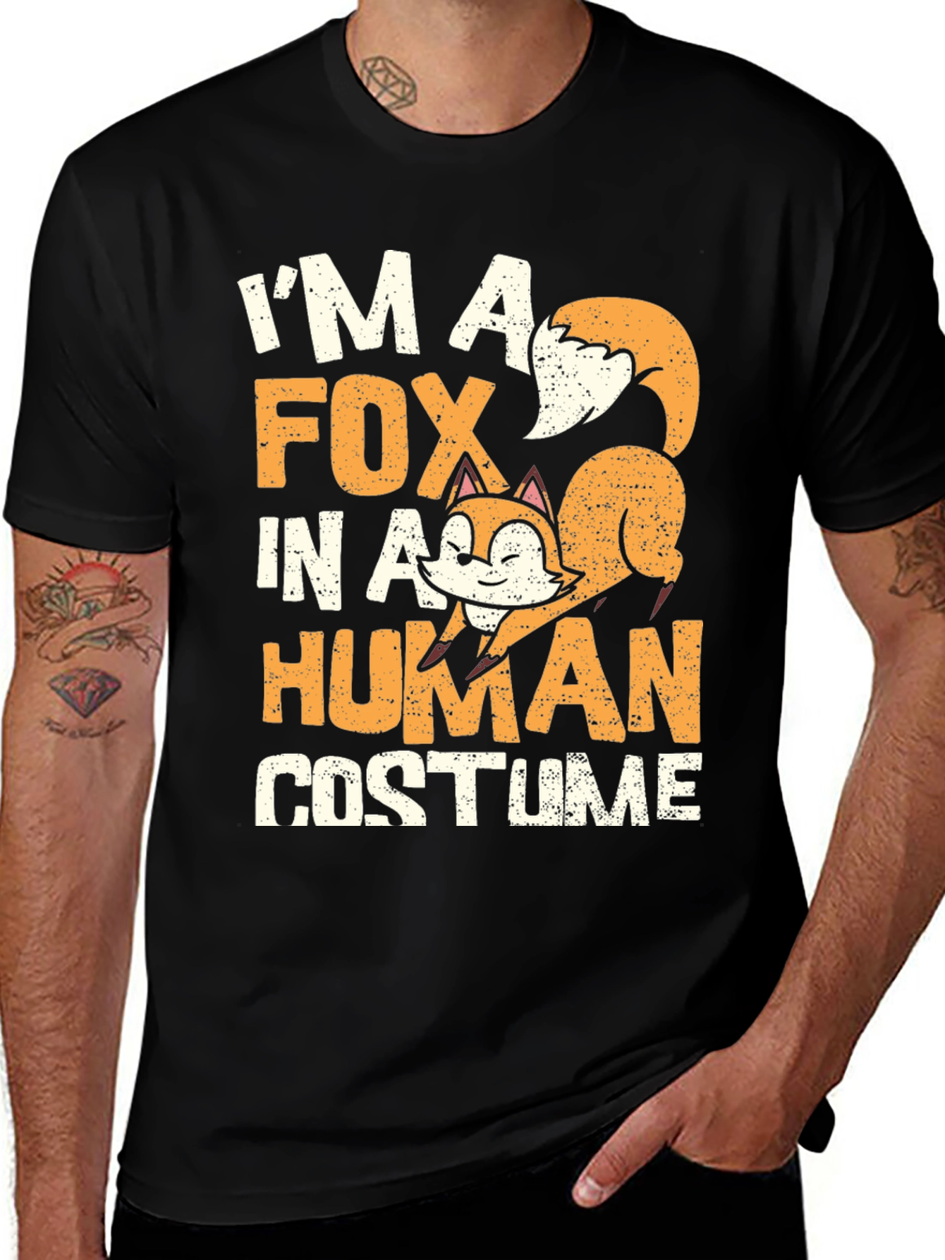 Variant 26 of Fox in a Human Costume Black T-Shirt