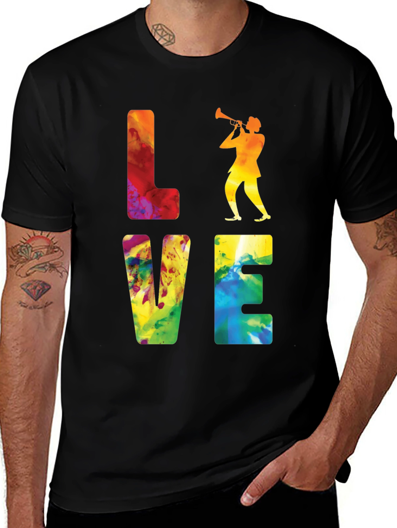 Variant 19 of Jazz Player Graphic Tee - Love Music T-Shirt