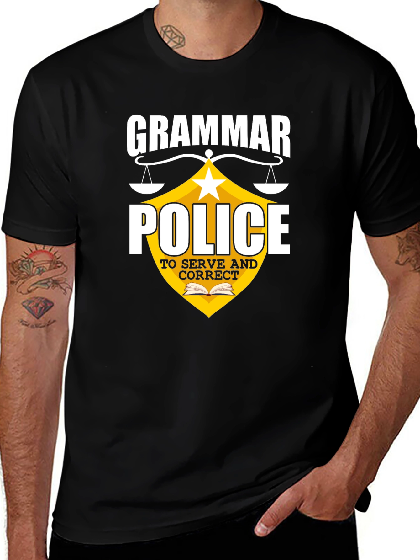 Variant 27 of Grammar Police T-Shirt - Serve and Correct