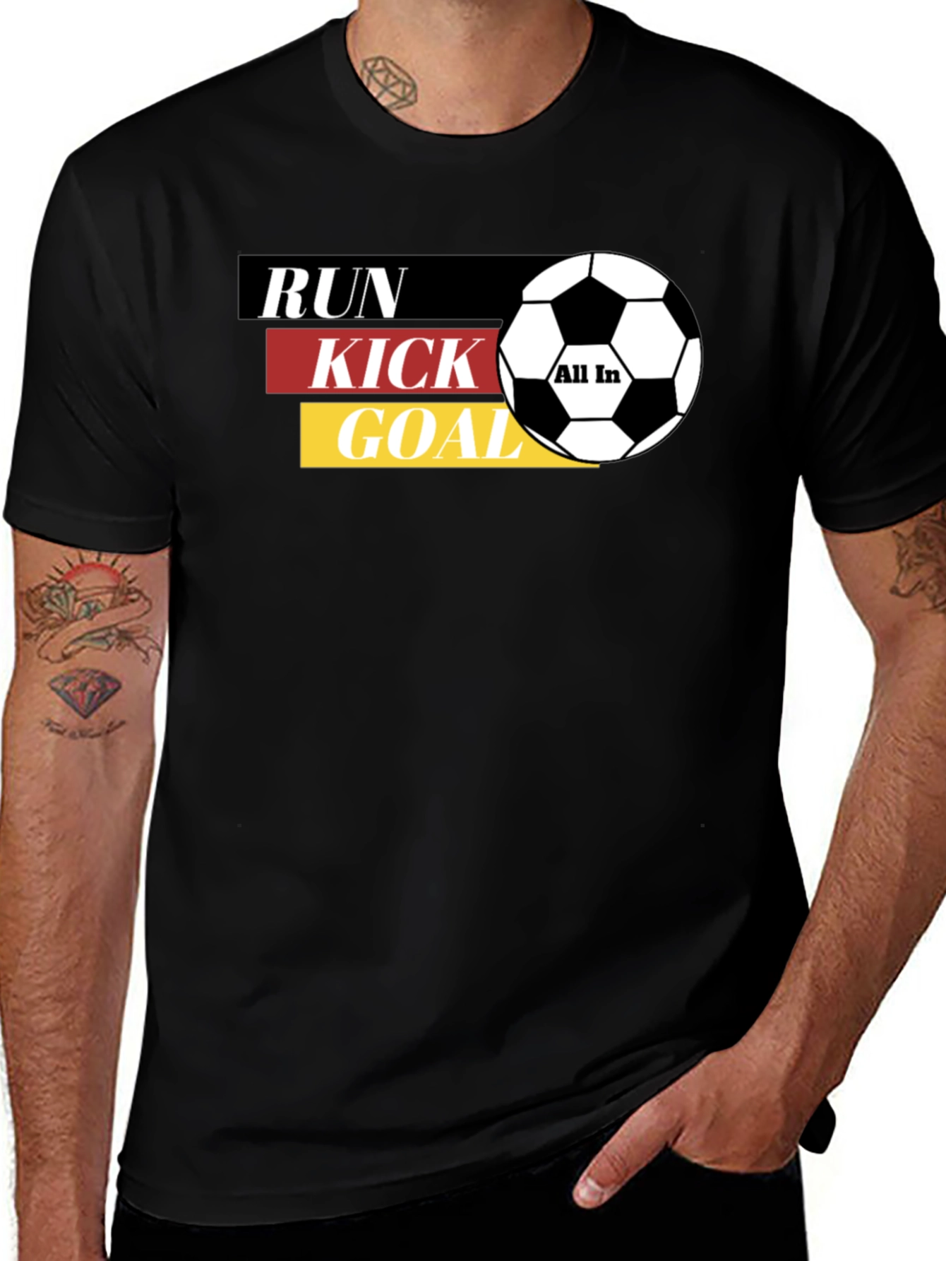 Variant 20 of Run Kick Goal Soccer Graphic T-Shirt