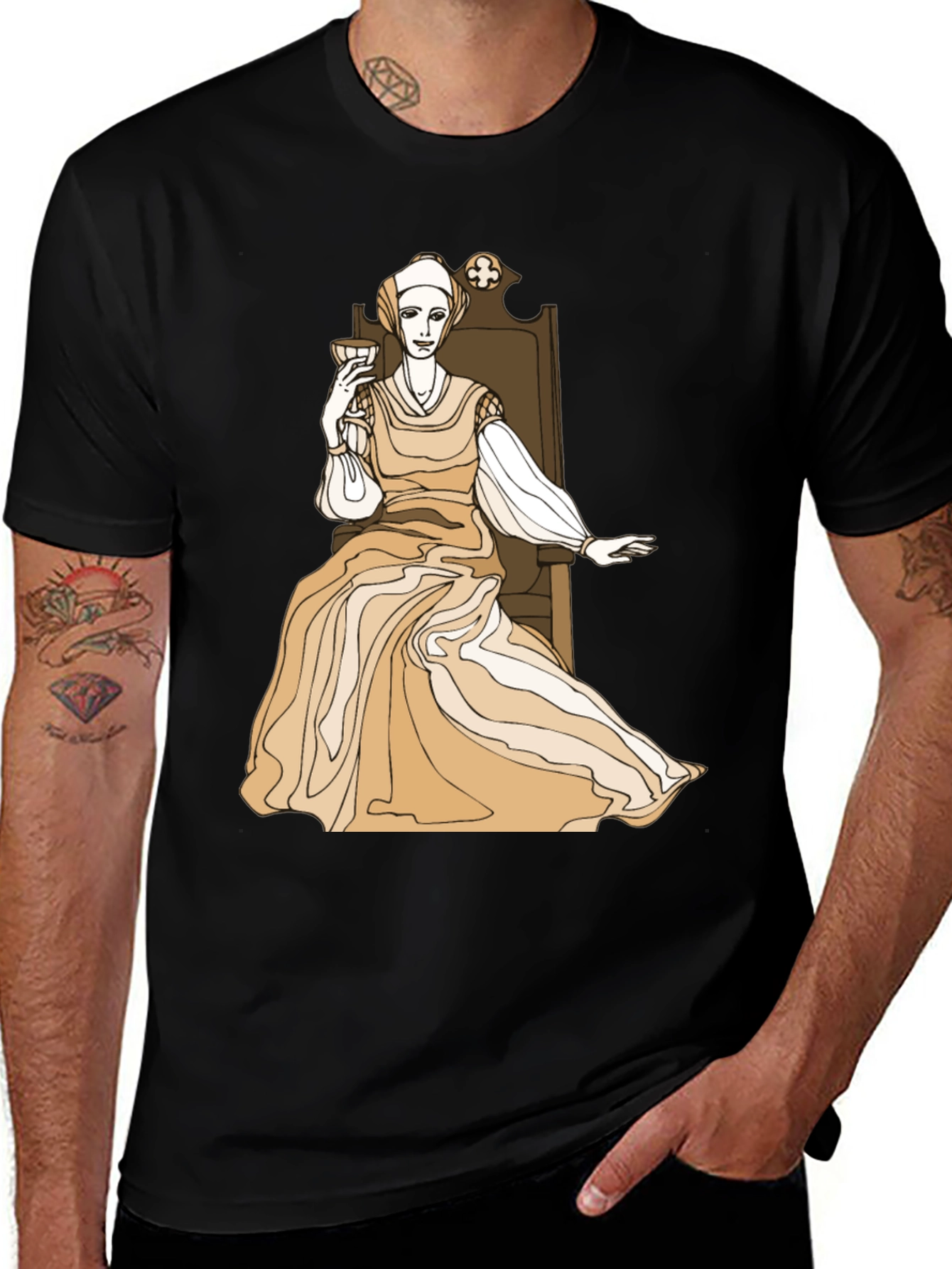 Variant 28 of Medieval Queen Graphic Tee - Unique Design